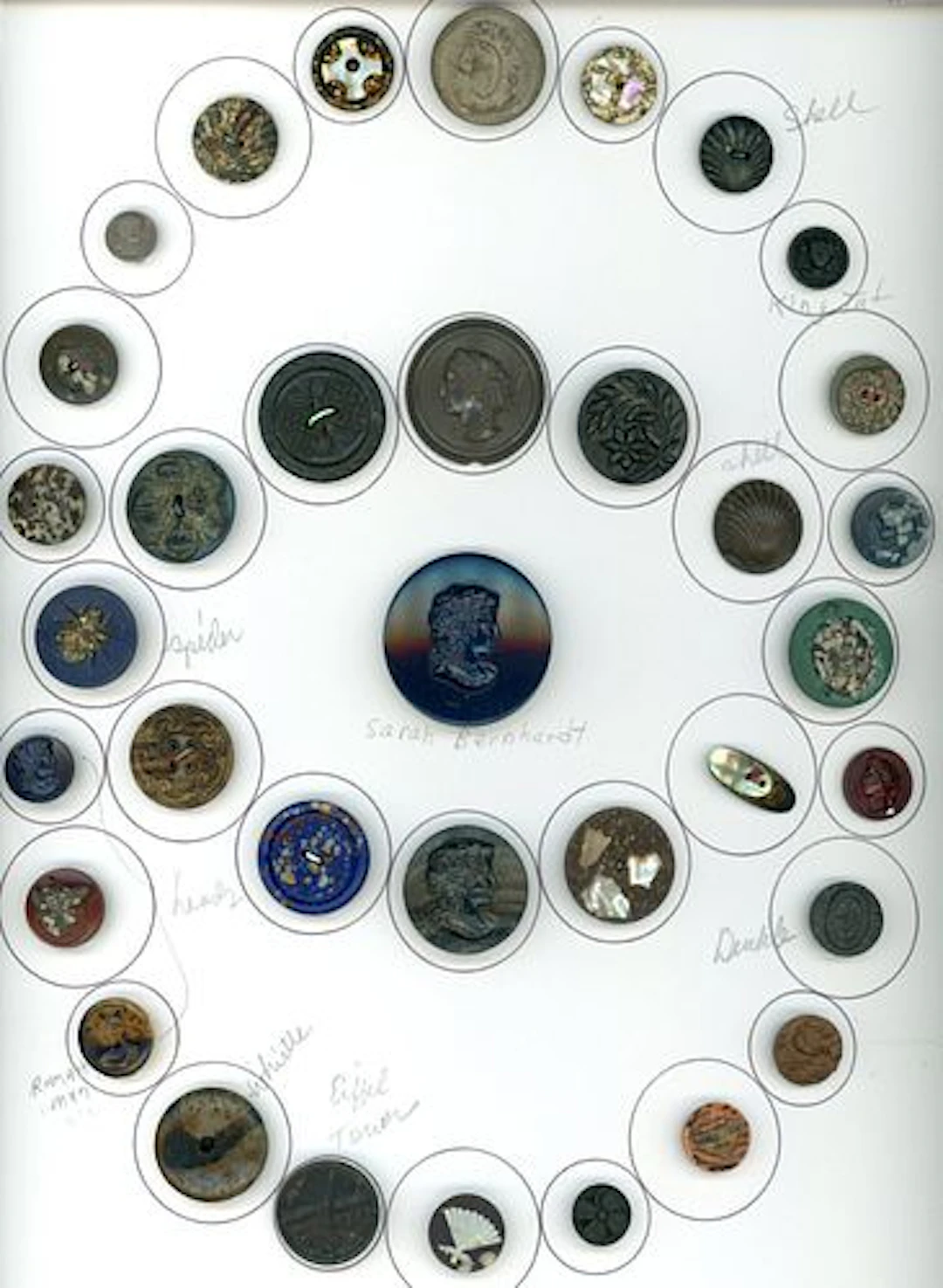 A CARD OF DIVISION ONE COMPOSITION BUTTONS