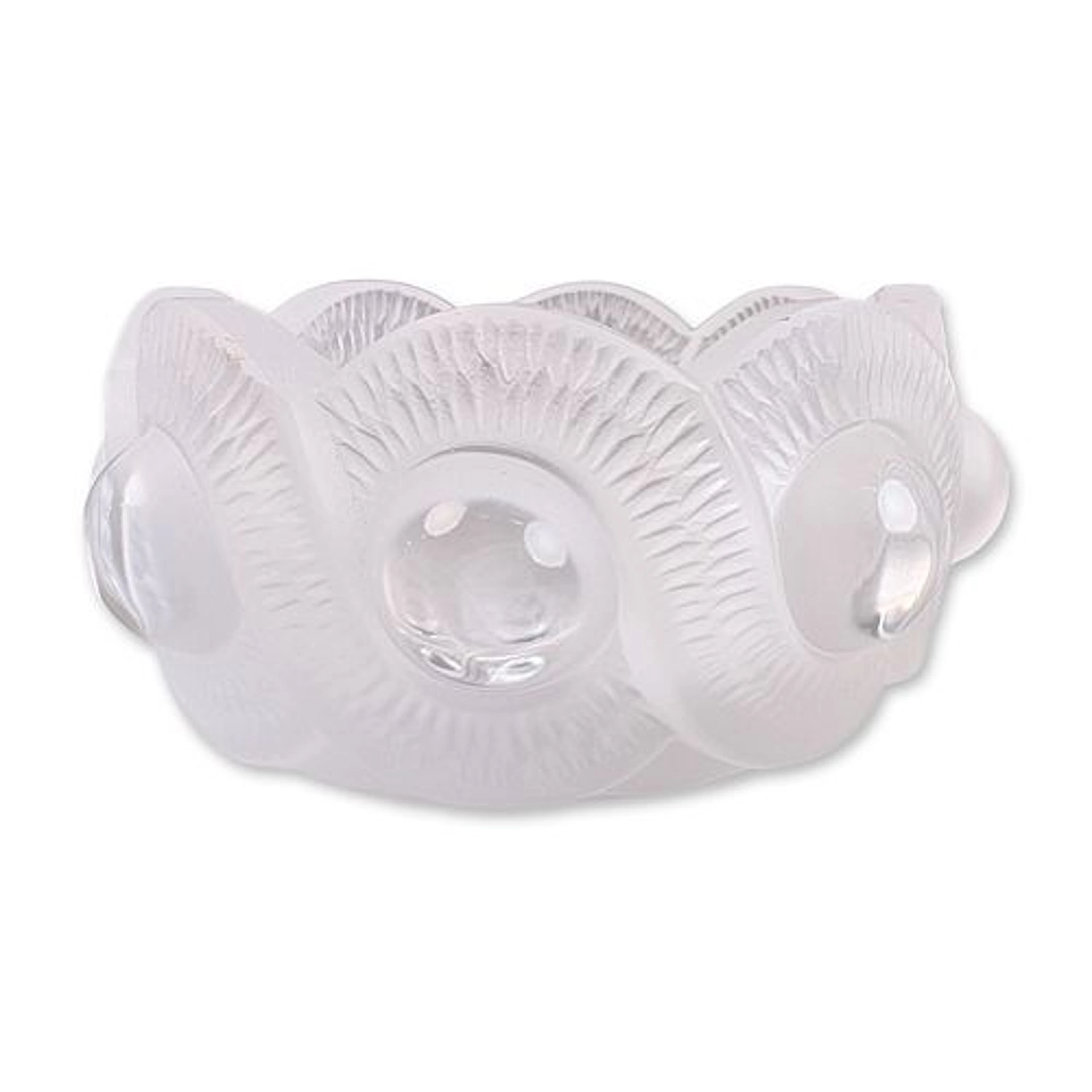 Lalique Frosted and Clear Crystal Bowl, Gao