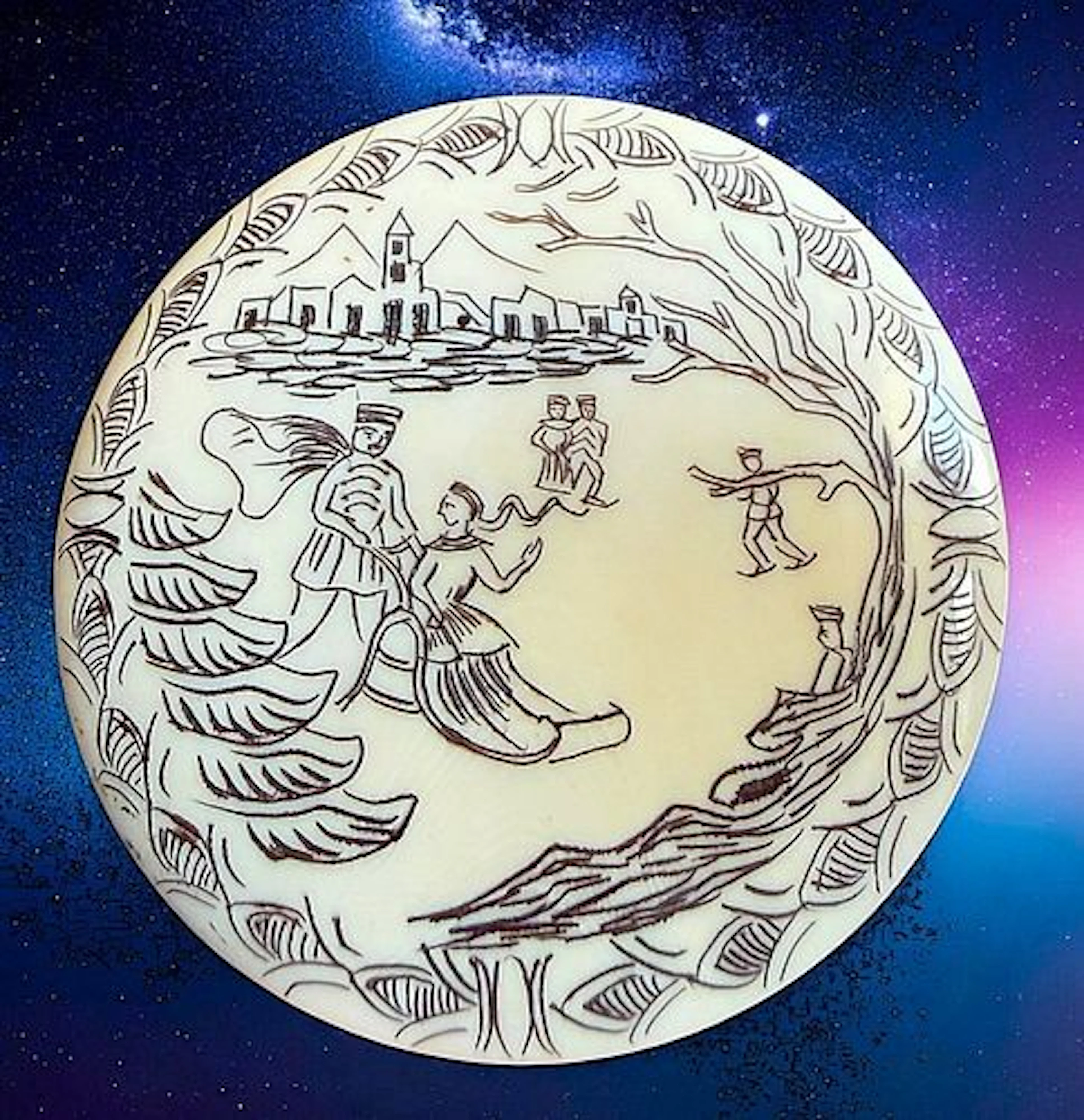 A DIVISION THREE STUDIO ARTIST PICTORIAL BUTTON