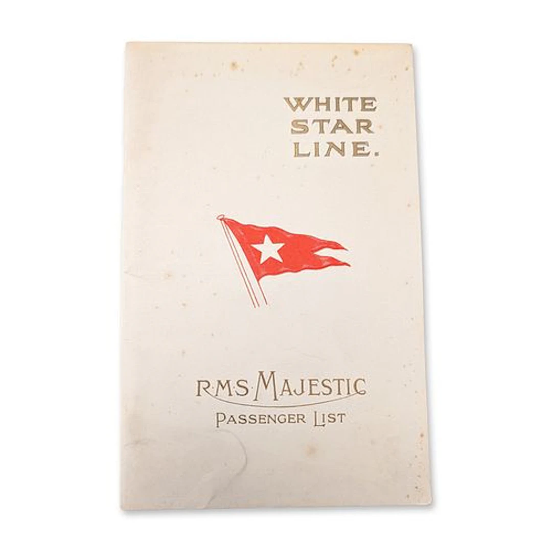White Star Line 1923 RMS Majestic Passenger List