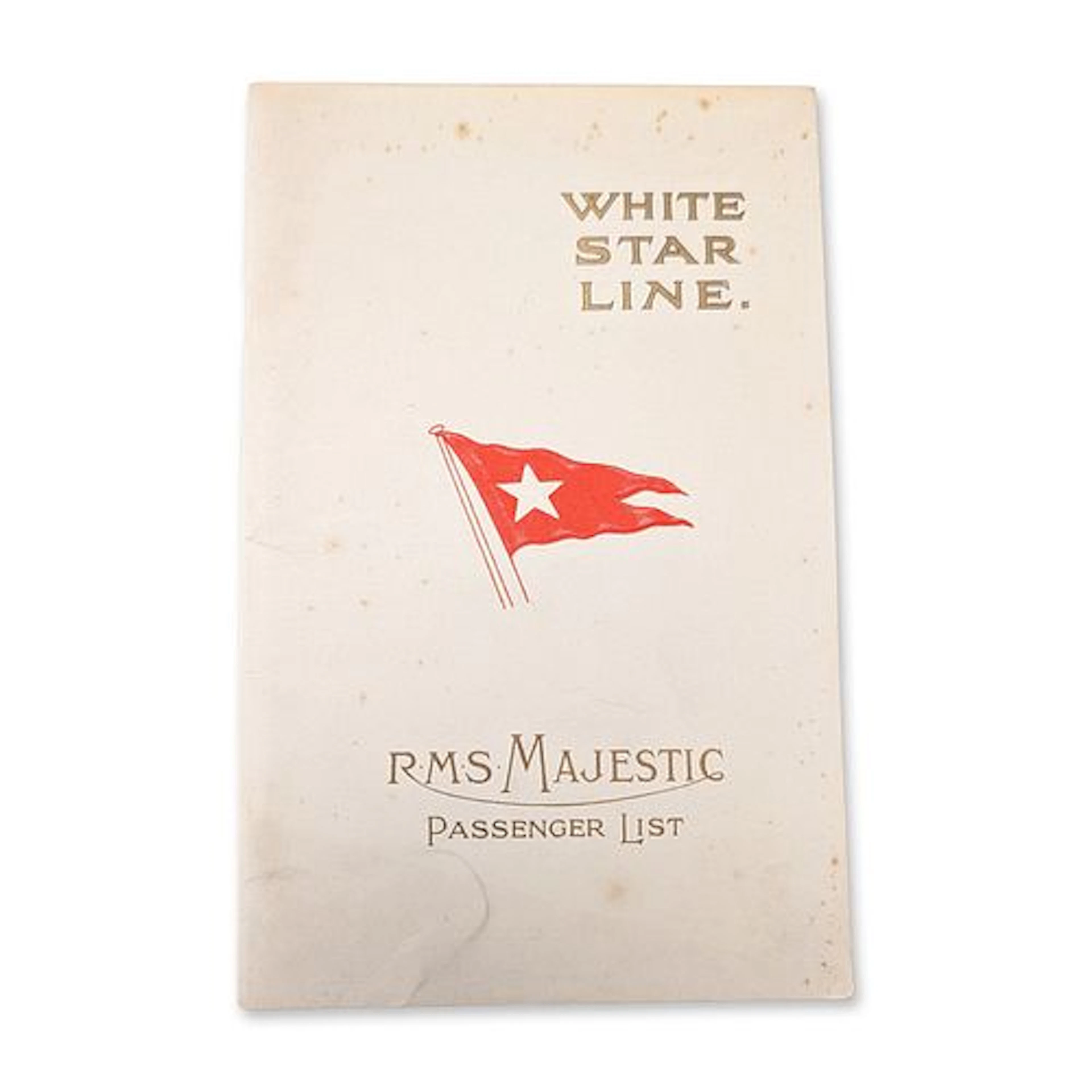 White Star Line 1923 RMS Majestic Passenger List