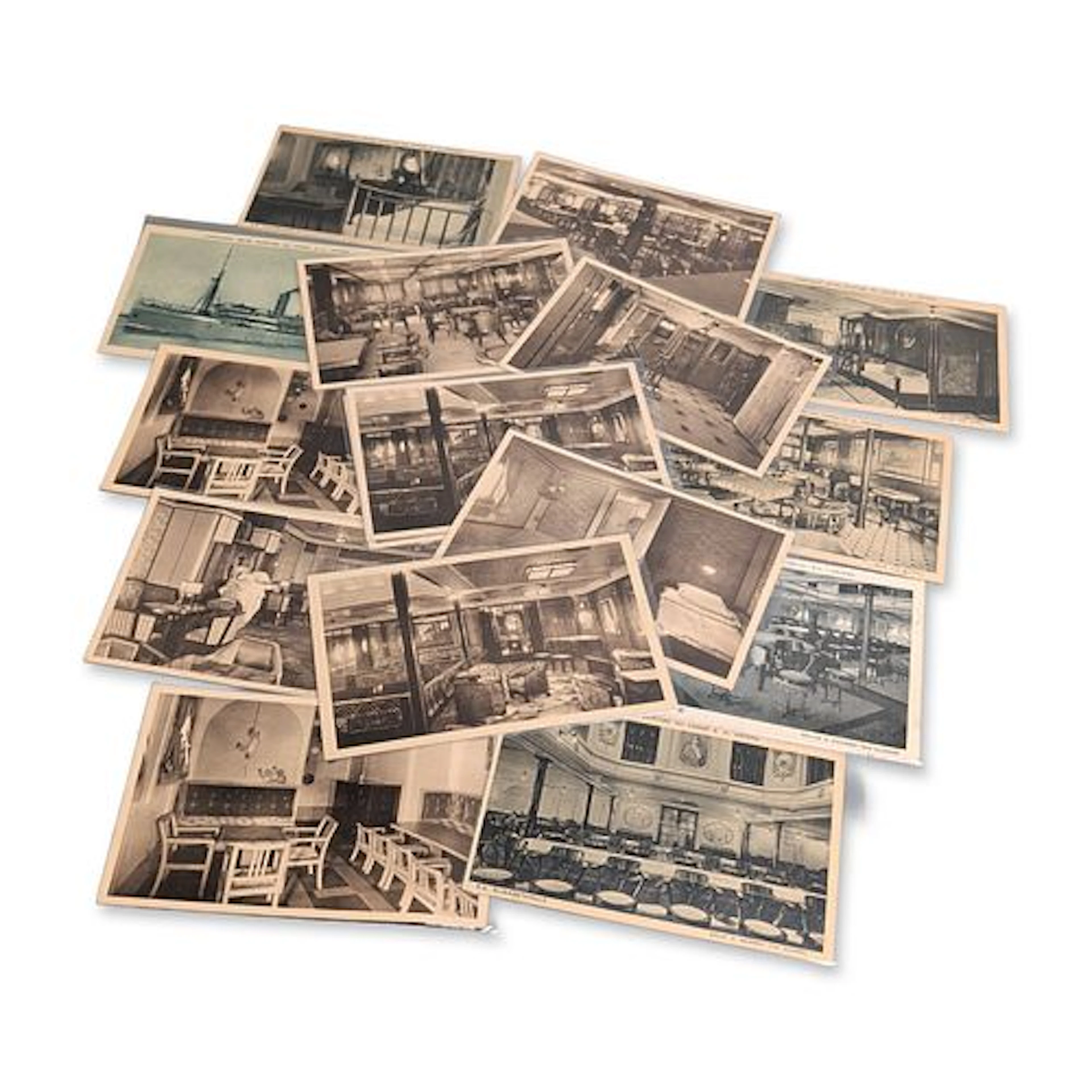 16pc Compagnie Belge Maritime du Congo SS Elisabethville Postcard Collection