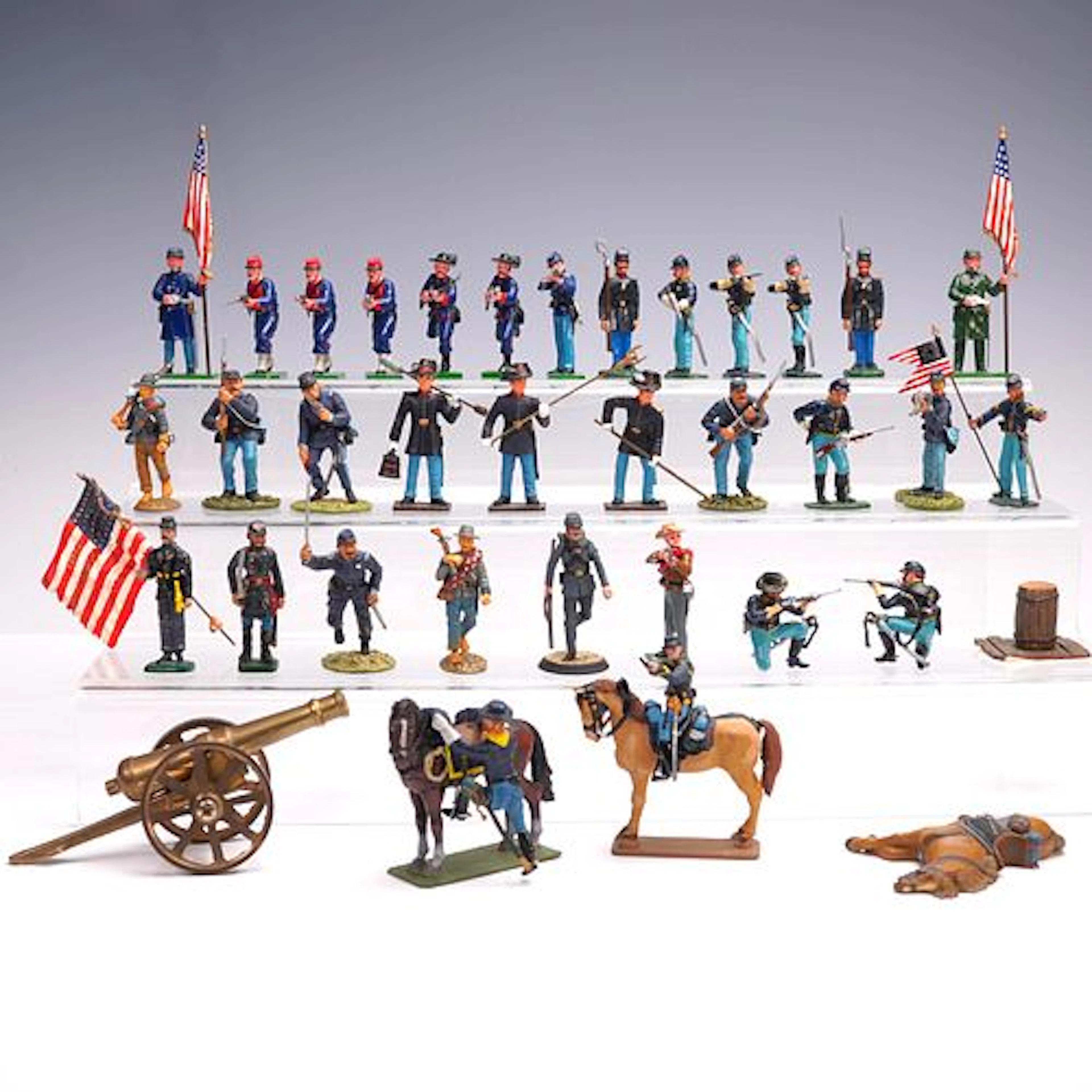 37pc American Civil War Union Soldiers Miniature Figurines