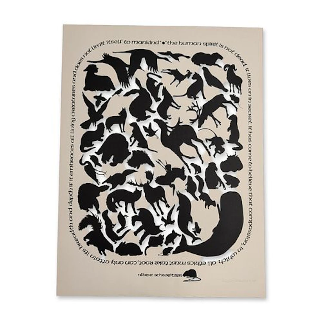 Peggy Parker (American b. 1947) Serigraph on Paper w/ Albert Schweitzer