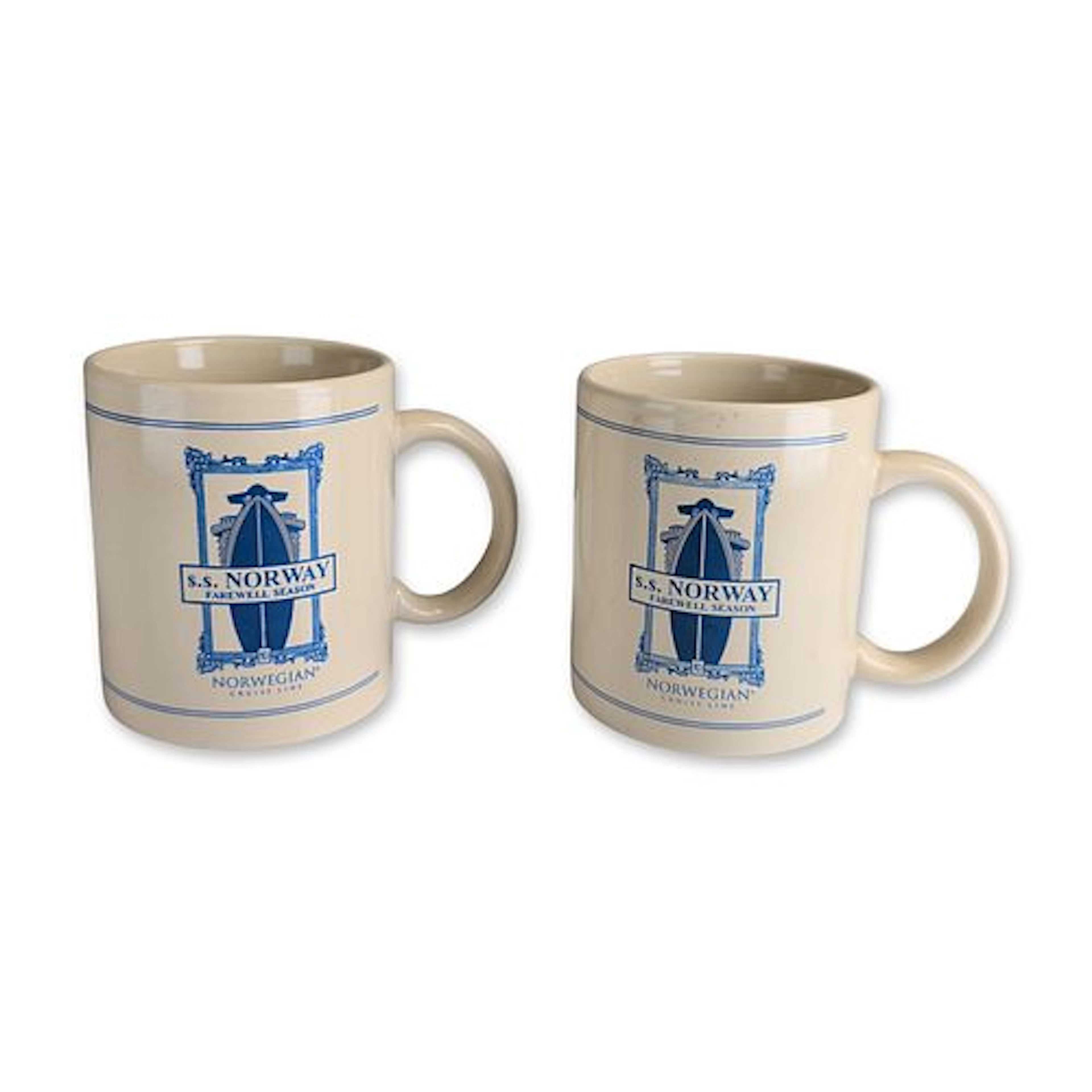 2pc Norwegian Cruise Line S.S. Norway Mugs