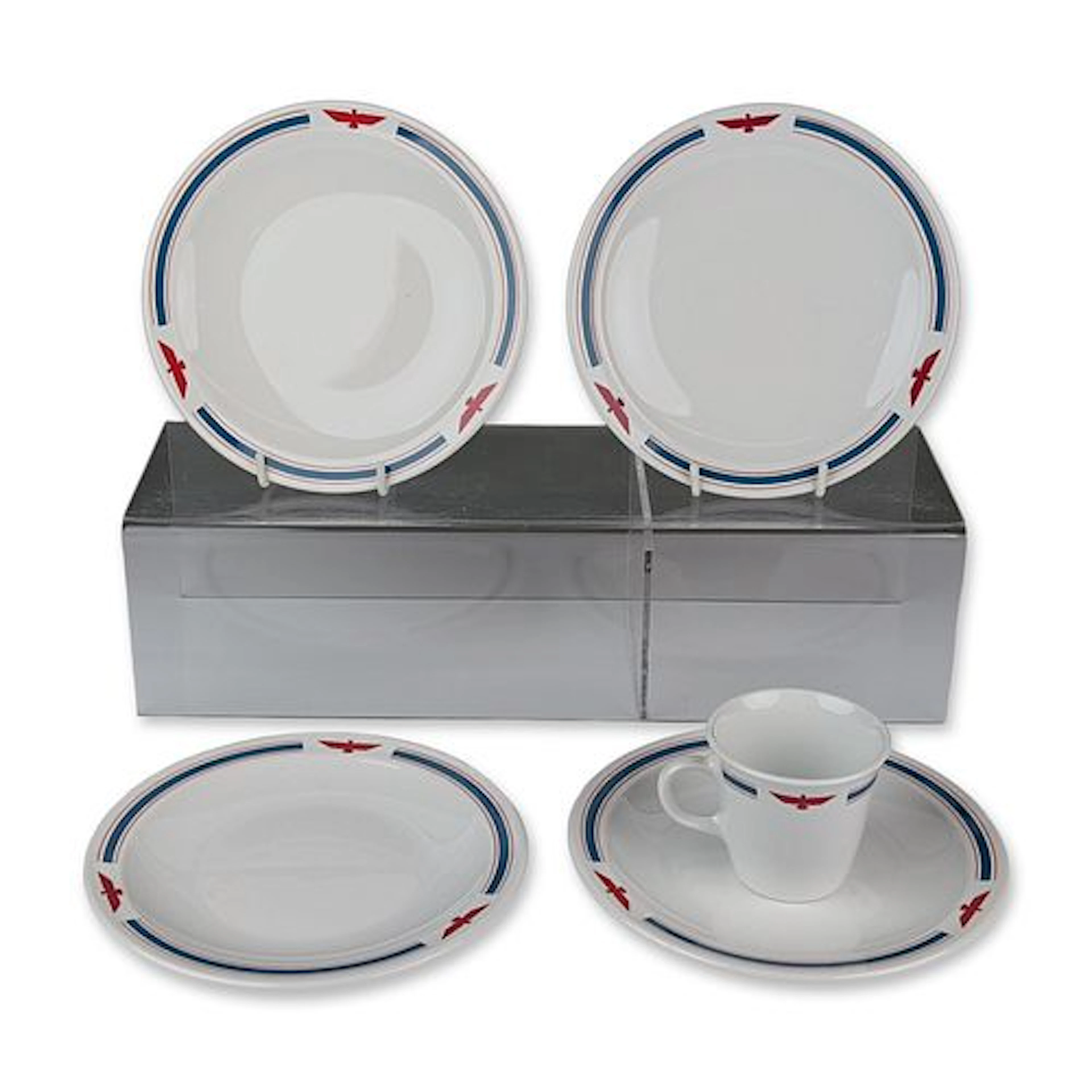 5pc Corning for American President Lines Teacup and Bread Plates