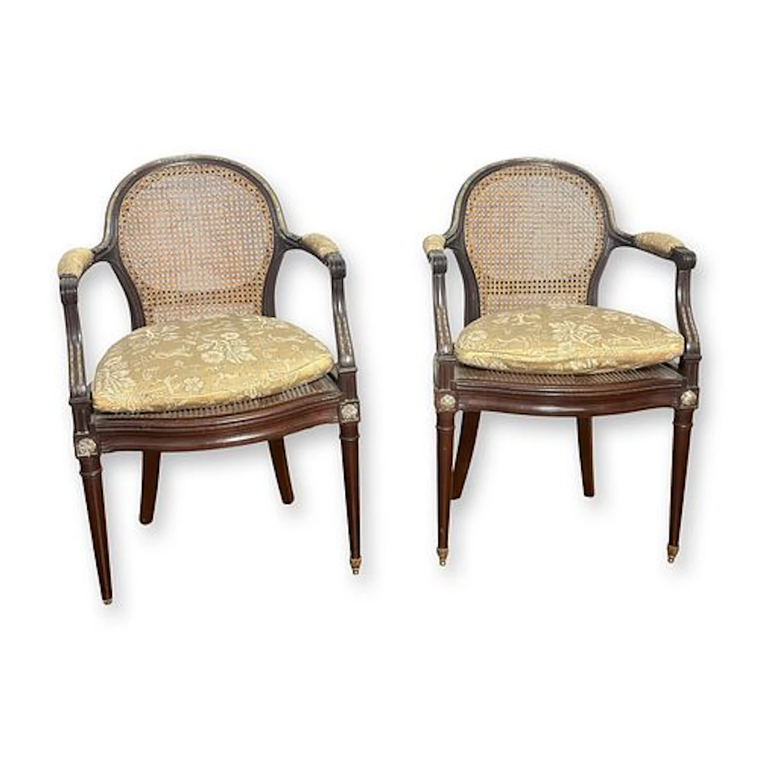 Pair of French XIX Century Ormolu Mounted Armchairs