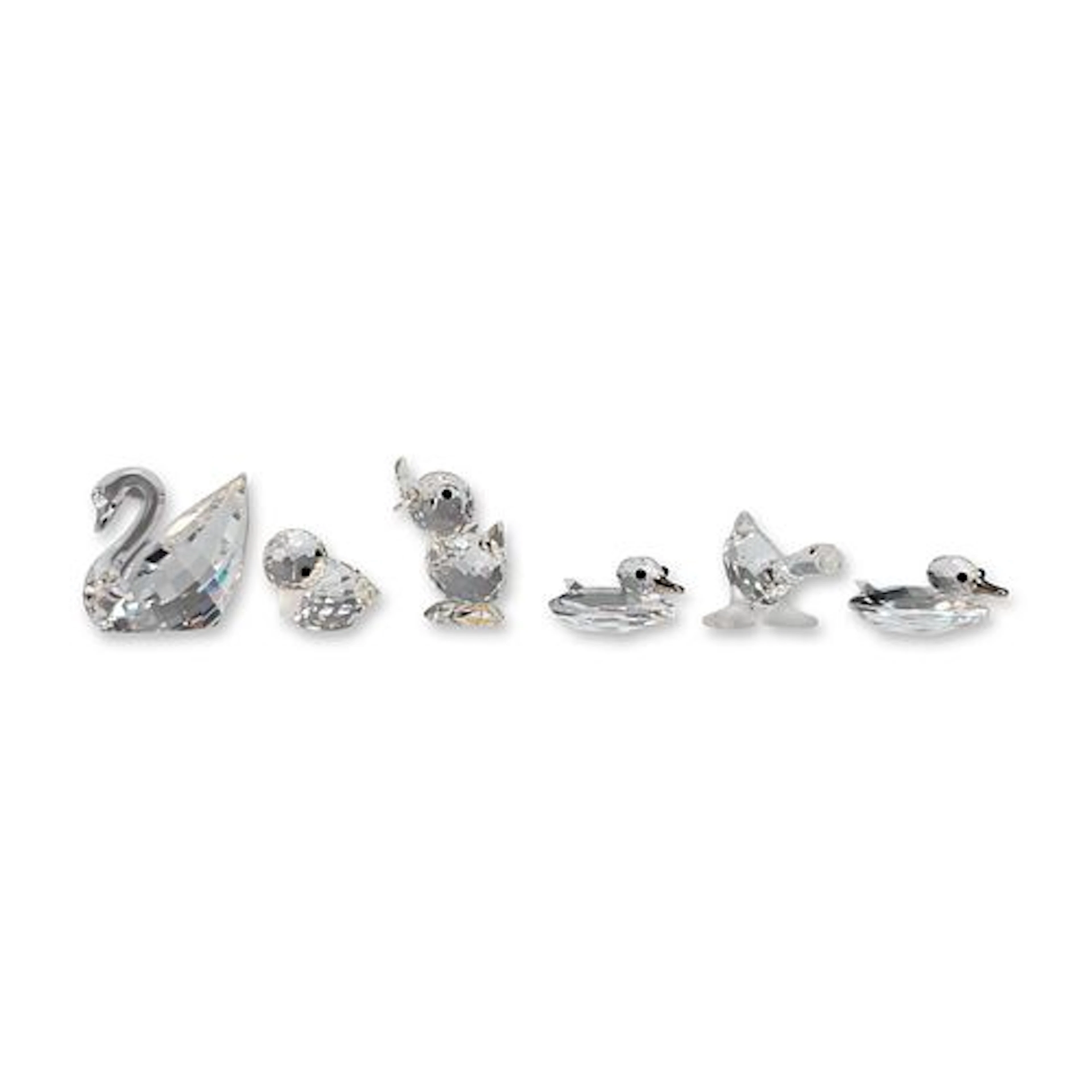 6pc Swarovski Silver Crystal Bird Figurine Collection