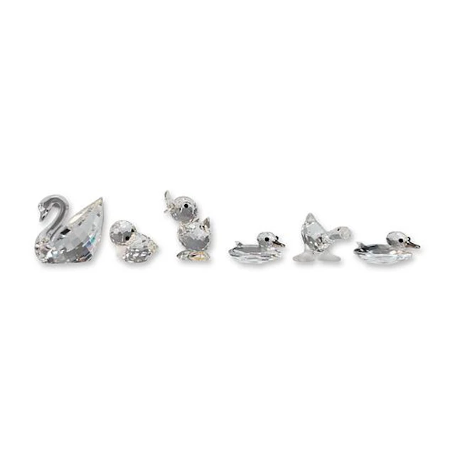 6pc Swarovski Silver Crystal Bird Figurine Collection