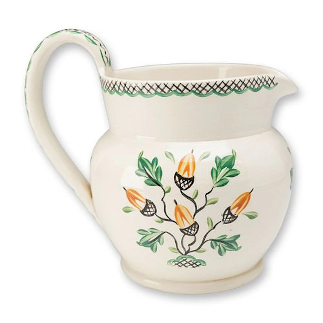 Wedgwood Hand Painted Earthenware Acorn Pattern Pitcher Dated 1931