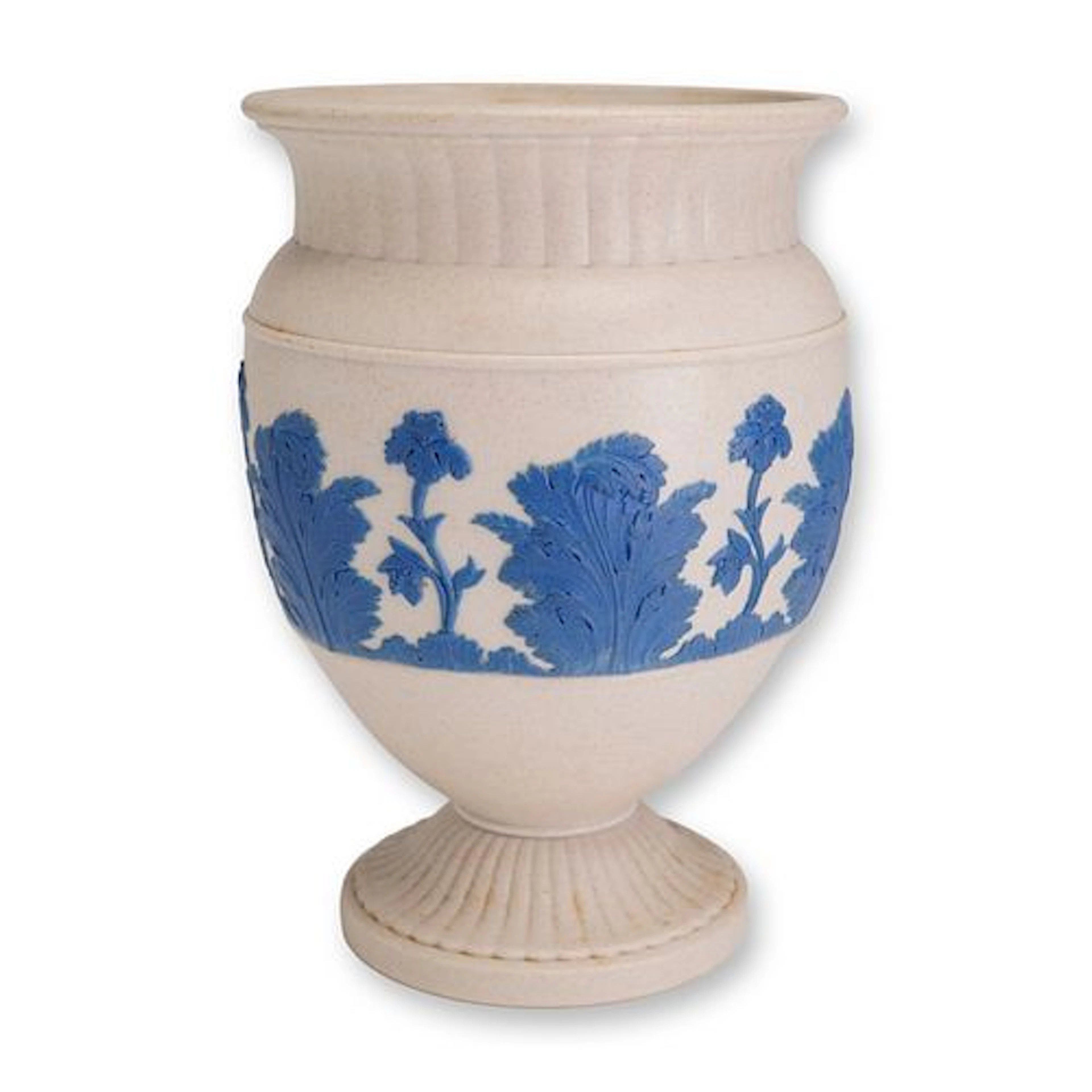 Wedgwood Blue and White Jasperware Footed Urn