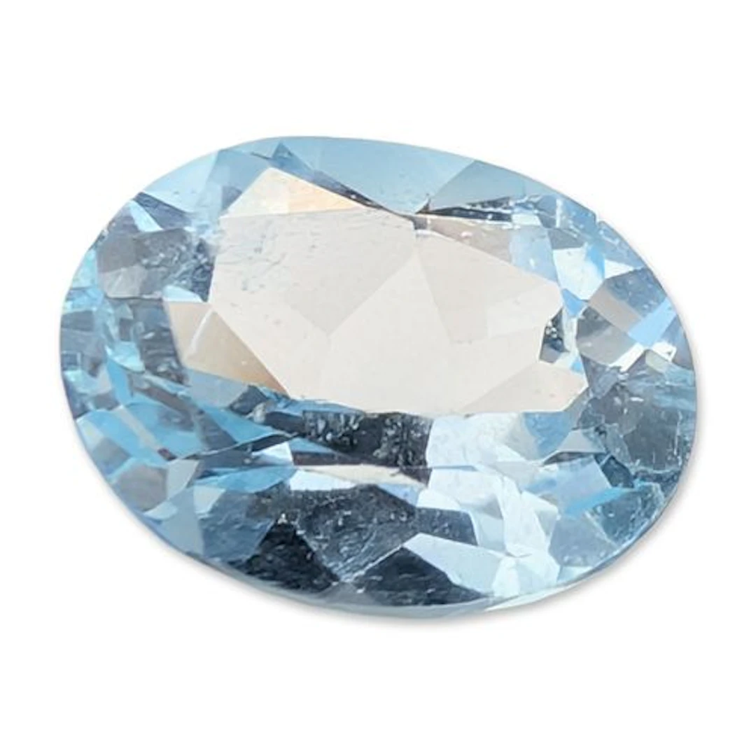 Oval Mixed Cut Pale Blue Topaz Gemstone