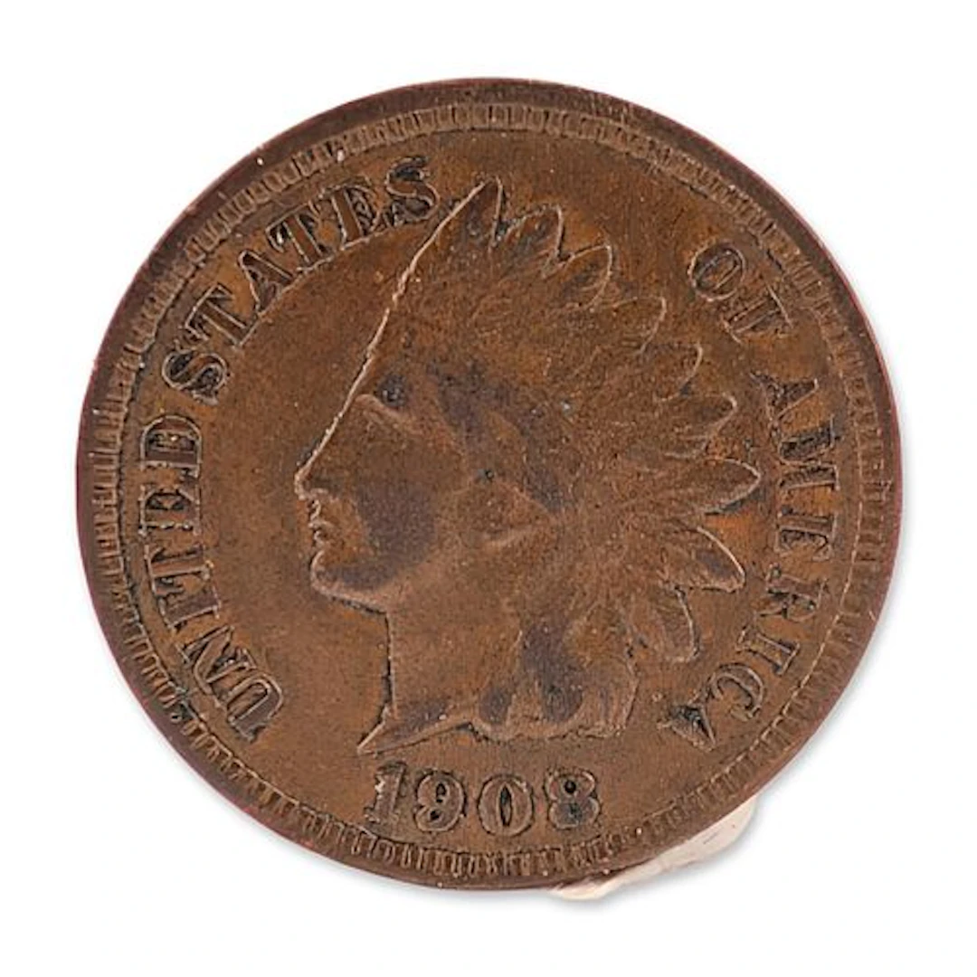 1908 US Indian Head One Cent Coin