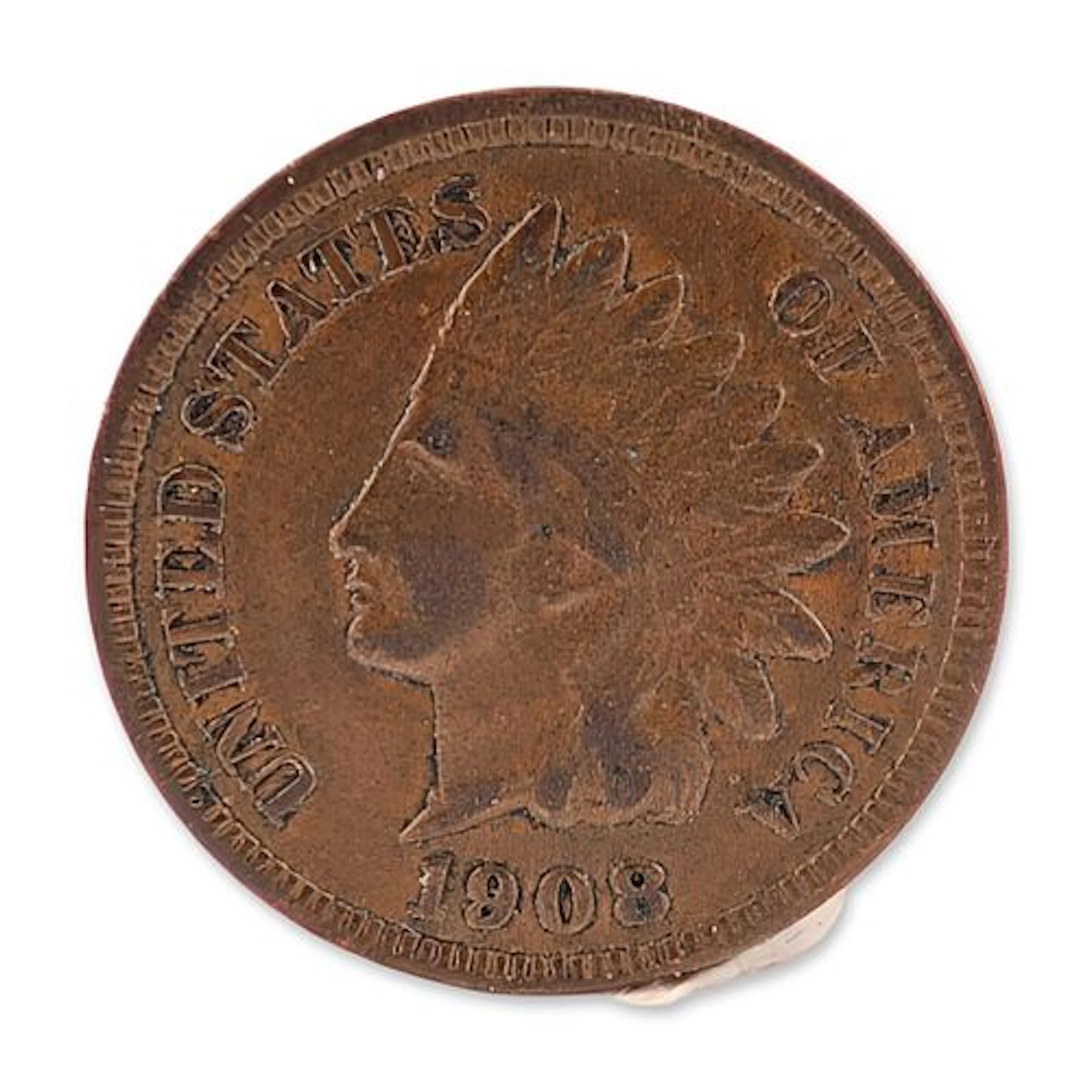 1908 US Indian Head One Cent Coin
