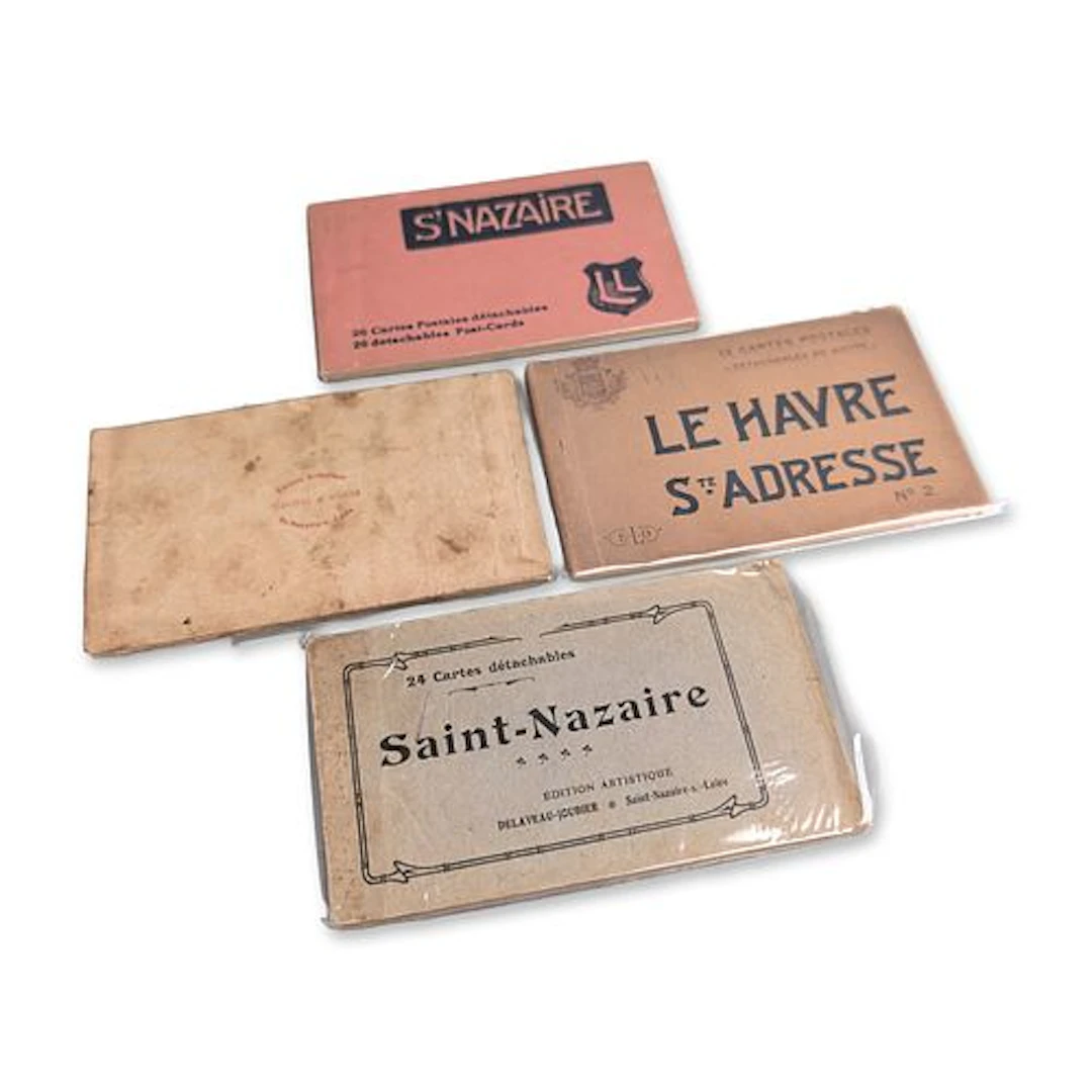 4pc Antique French Souvenir Port Cities Postcard Booklets