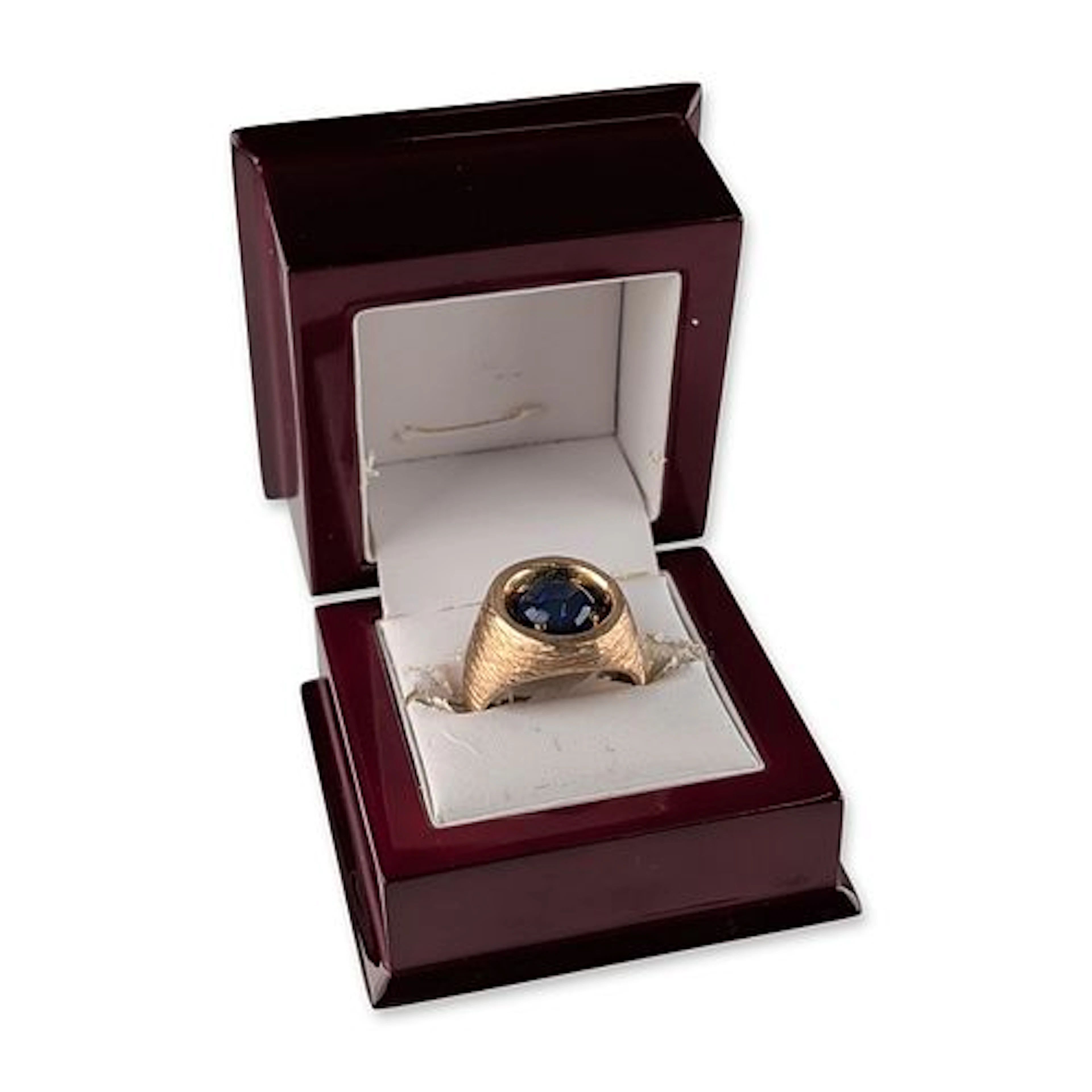 14K Yellow Gold Blue Fire Black Opal Signet Ring