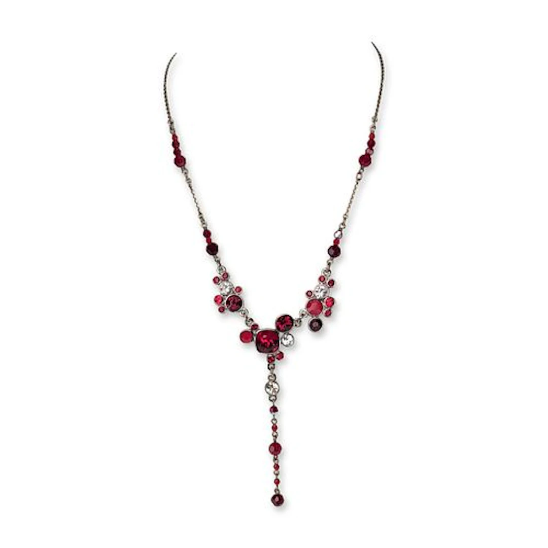 2pc Swarovski Gisele Red Crystal Necklace and Earring Set