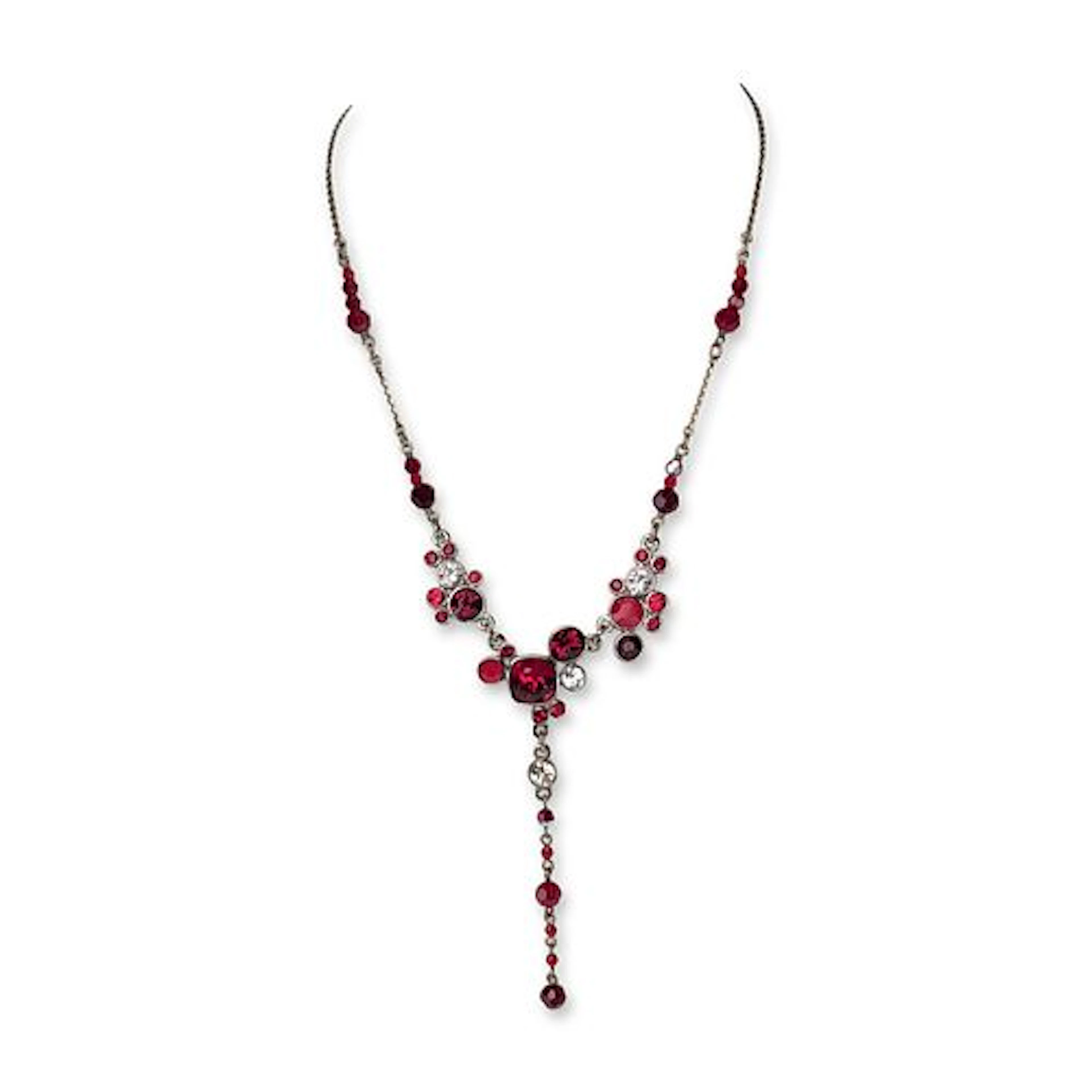 2pc Swarovski Gisele Red Crystal Necklace and Earring Set