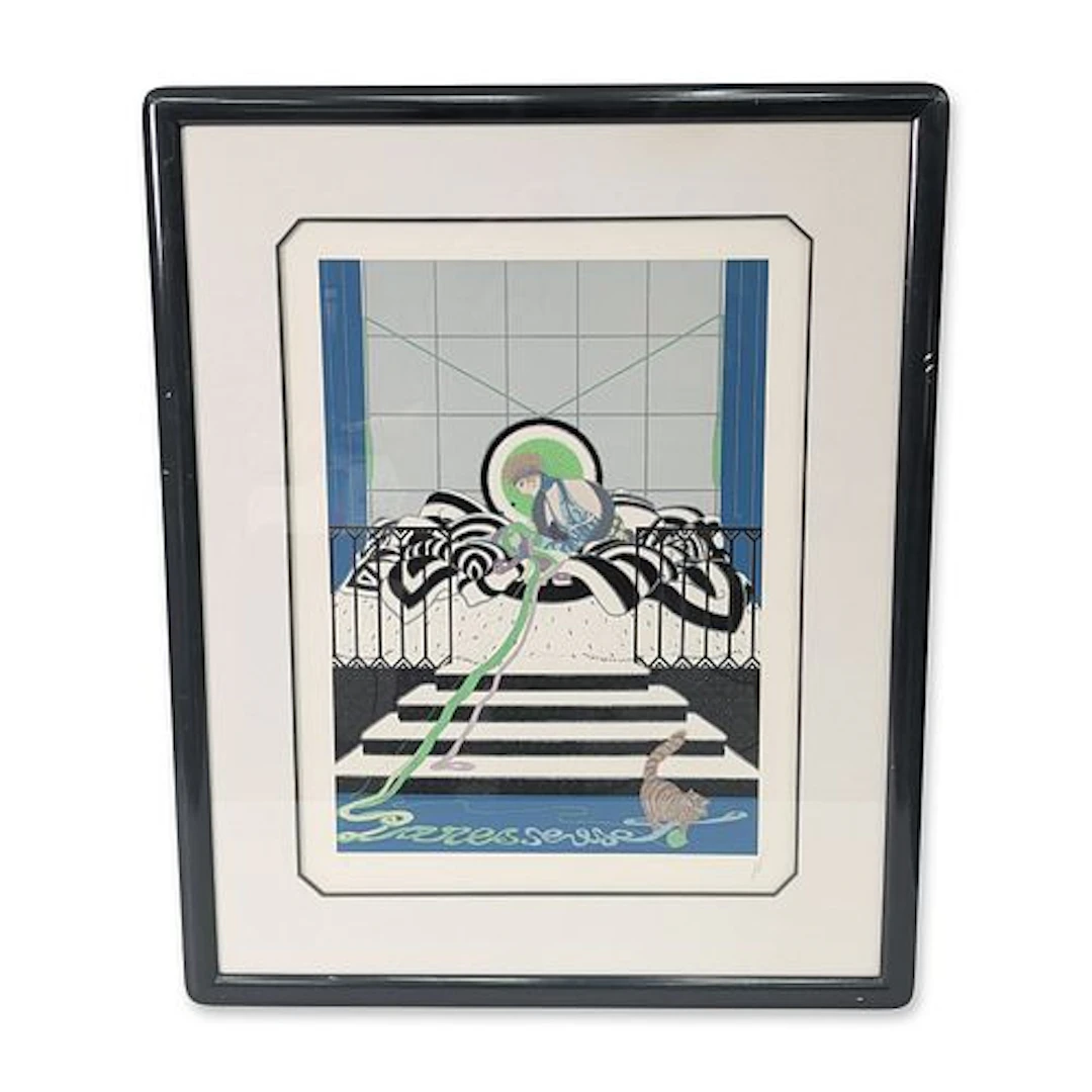 Erte (Russian/French, 1892-1990), Serigraph on Paper, Paresseuse