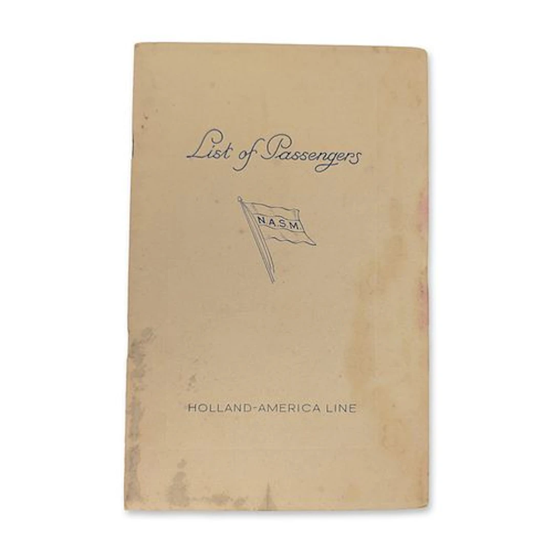 1938 Holland-America Line SS Nieuw Amsterdam Passenger List