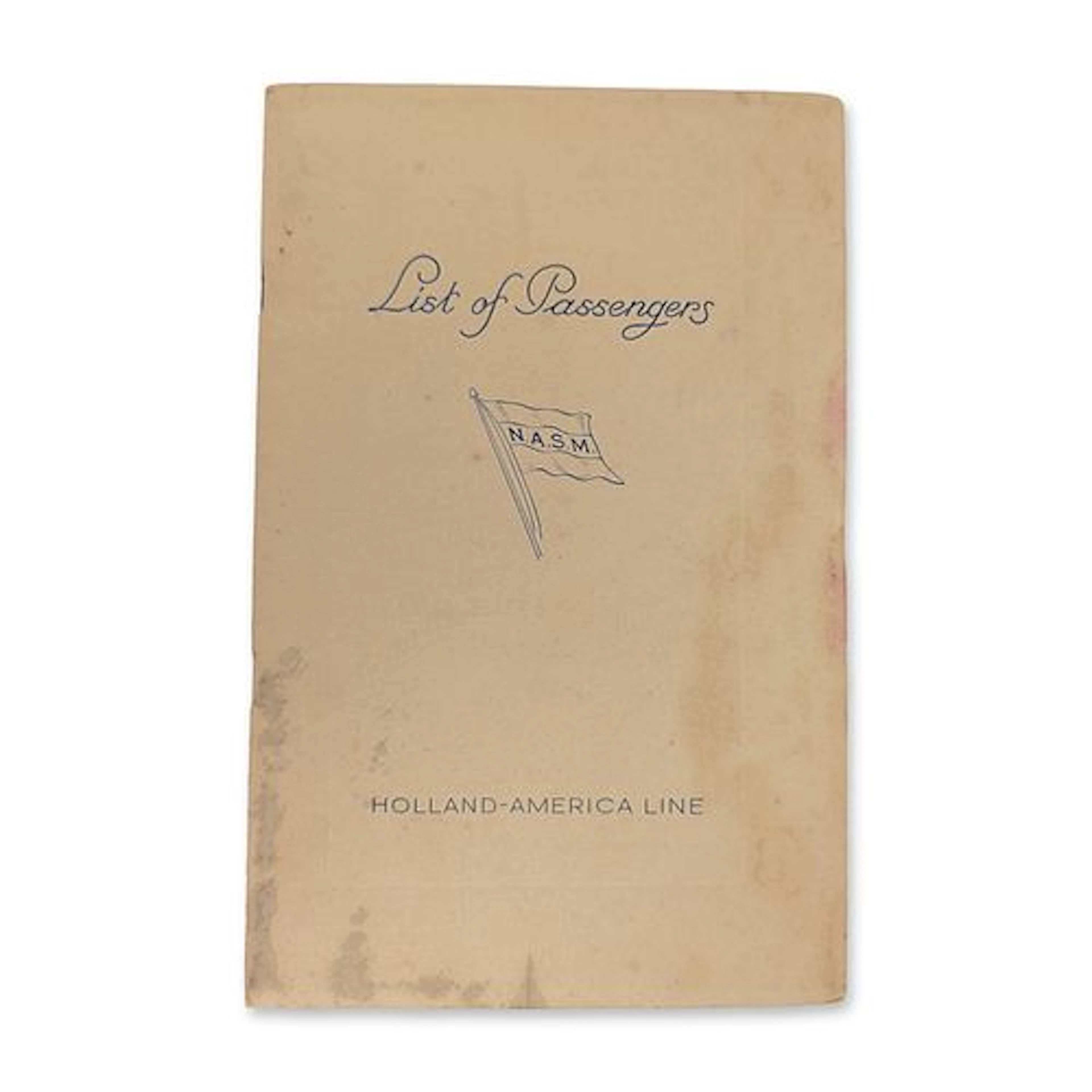 1938 Holland-America Line SS Nieuw Amsterdam Passenger List