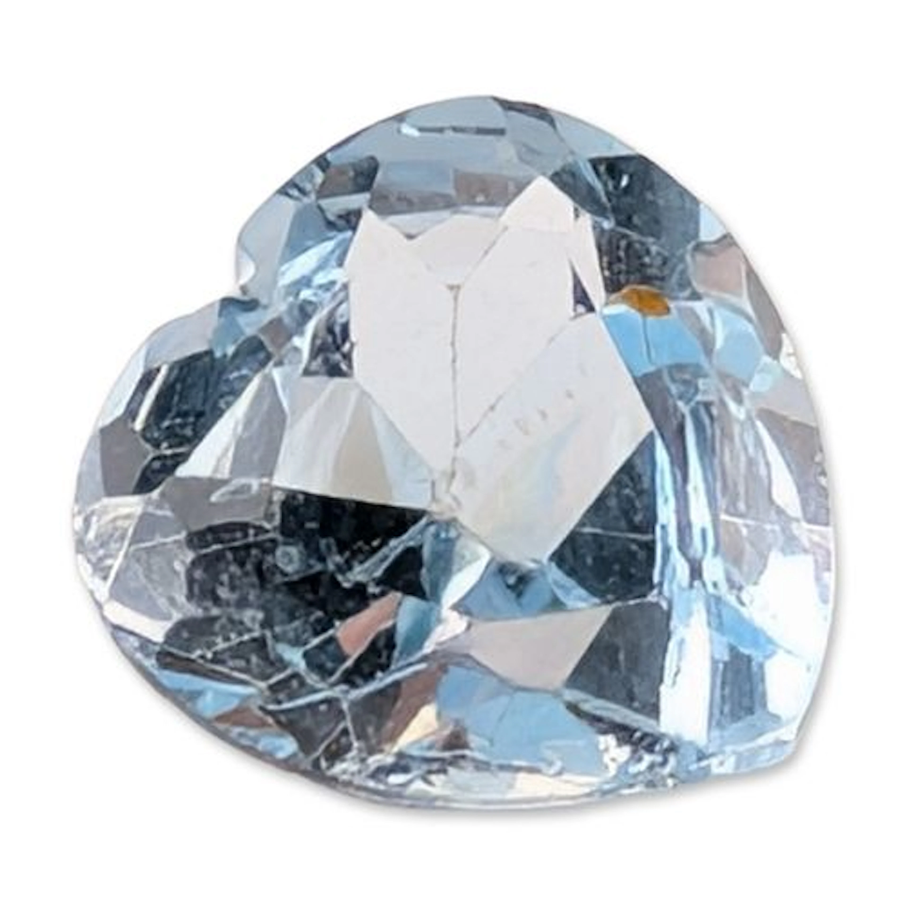 Heart-Shaped Faceted Pale Blue Topaz