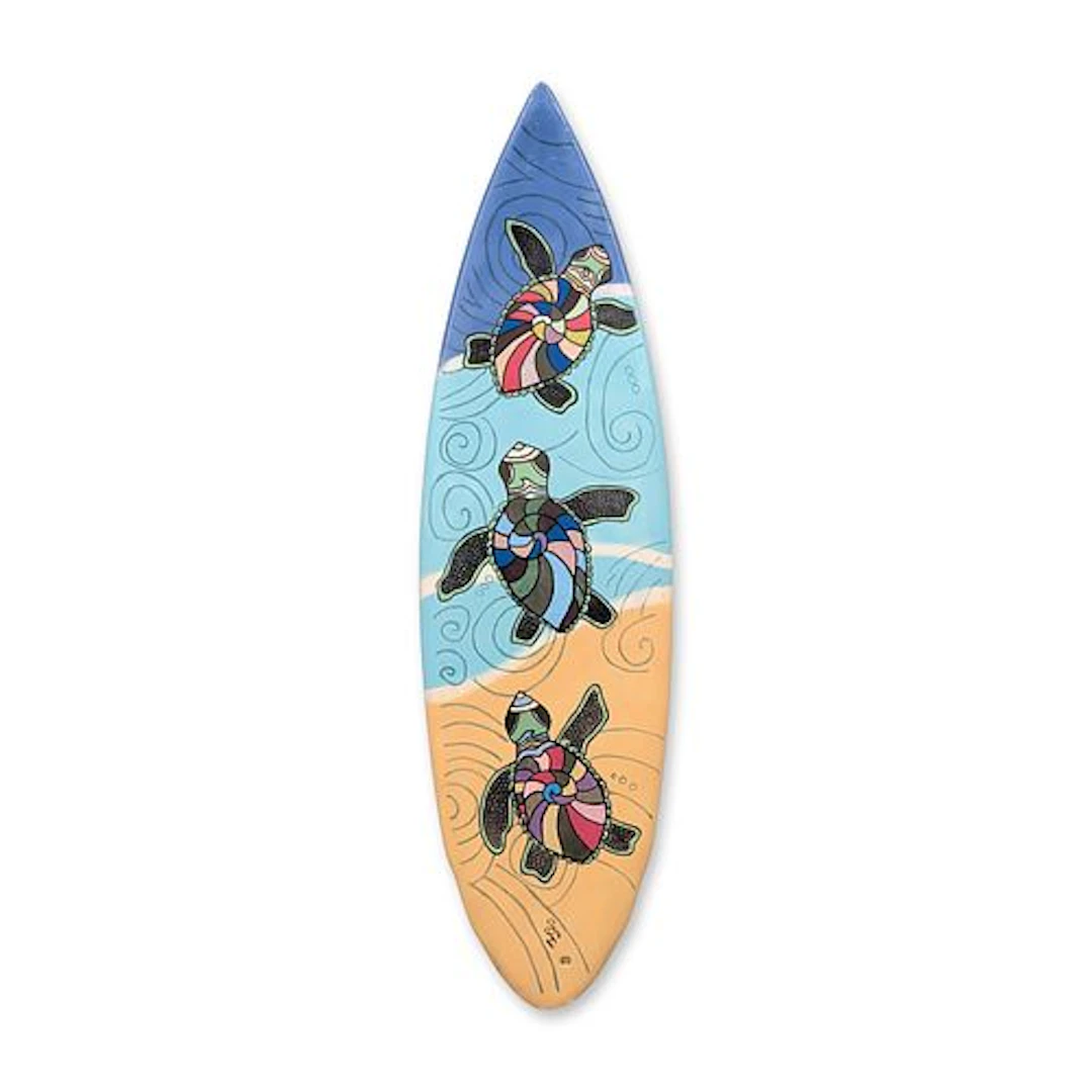 Claire P. Cohen (American b. 1958) Mixed Media on Surfboard Art, Signed