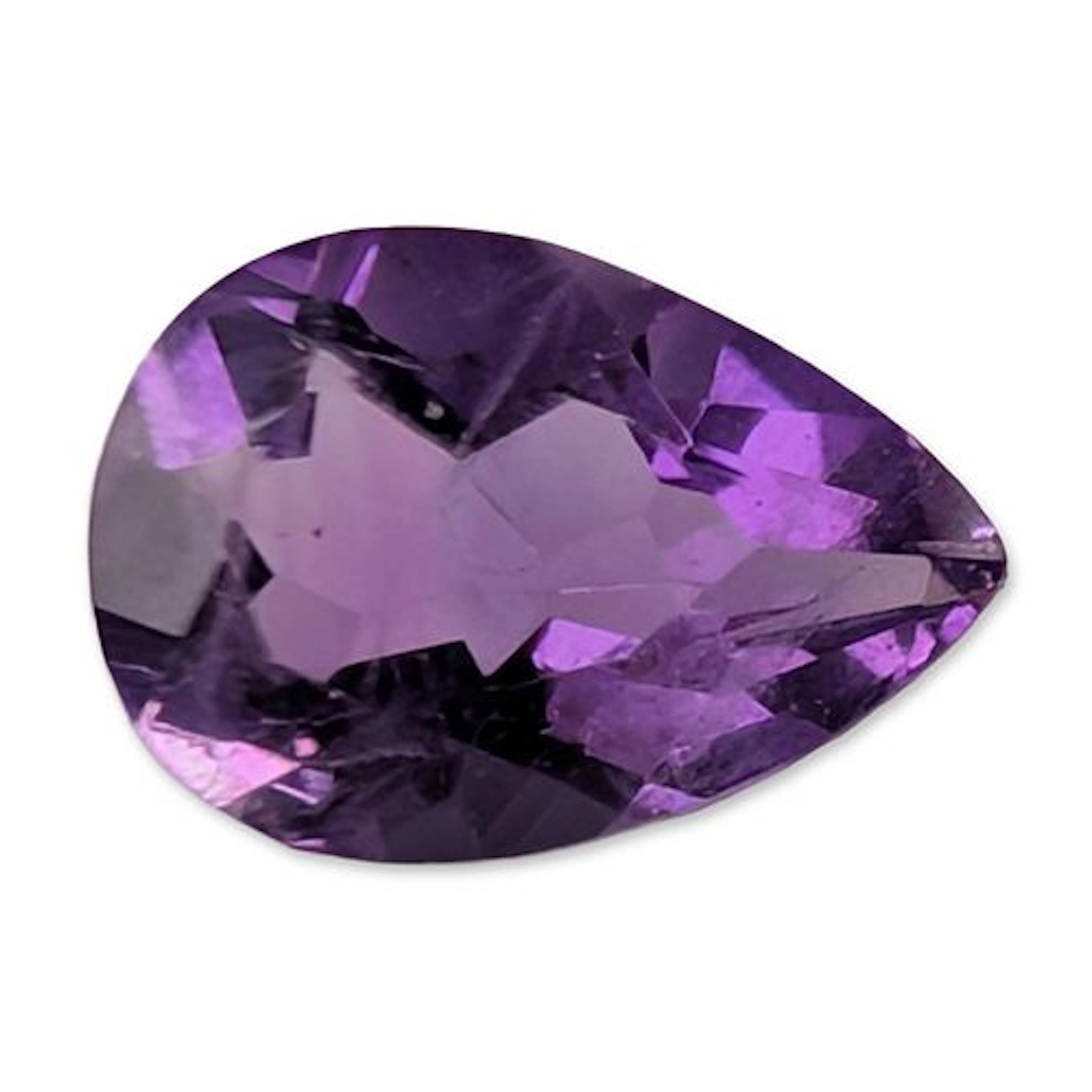 Loose Faceted Pear Cut Amethyst