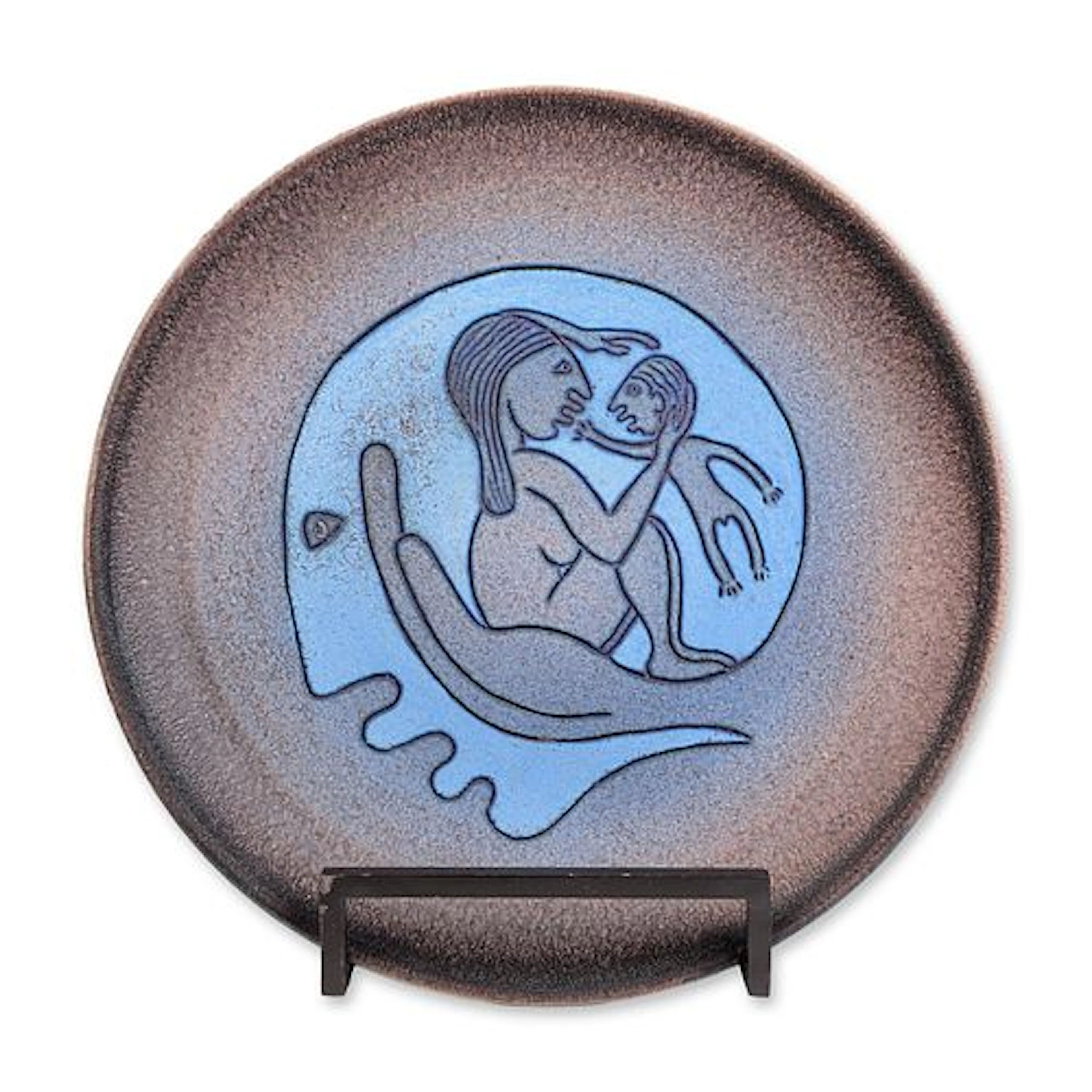 Scheier Studio Pottery Stoneware Figure Charger