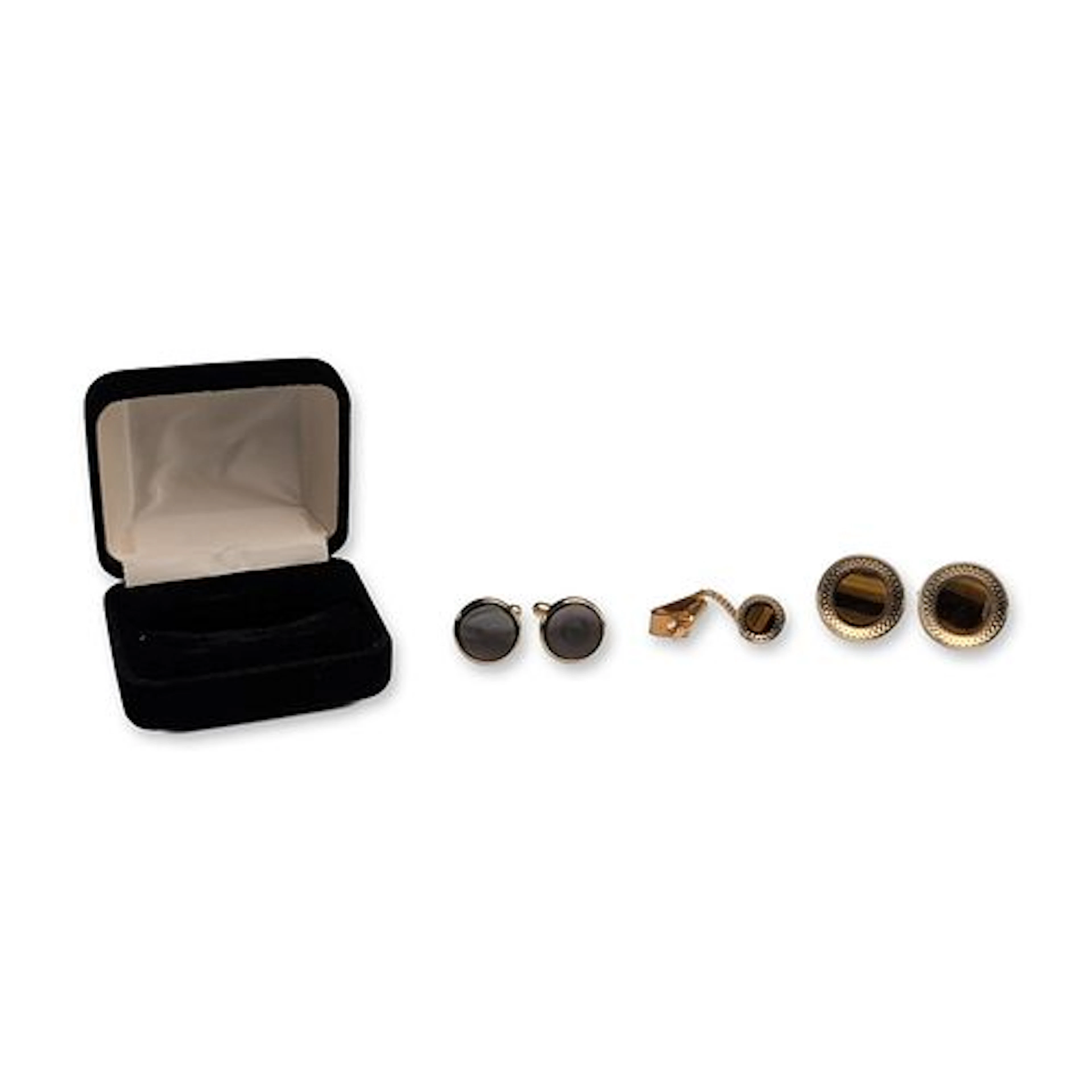 3pc Collection of Vintage Gold Tone Mens Jewelry