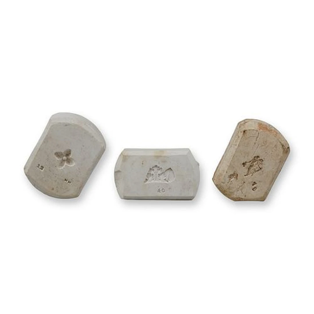 3pc Wedgwood White Jasperware Industrial Sprig Molds