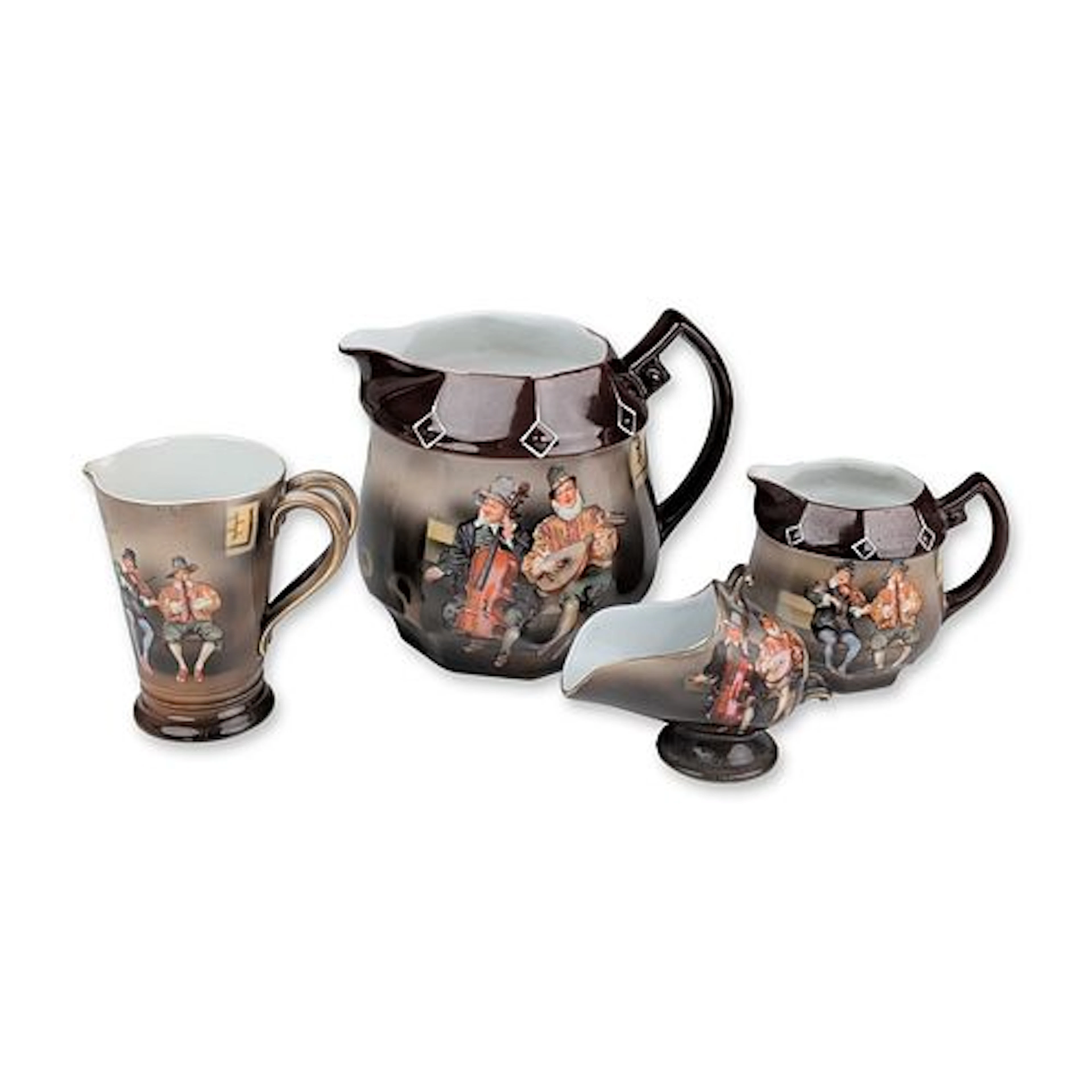 Royal Bayreuth Bavaria Musicians Porcelain Pitcher and Service Group