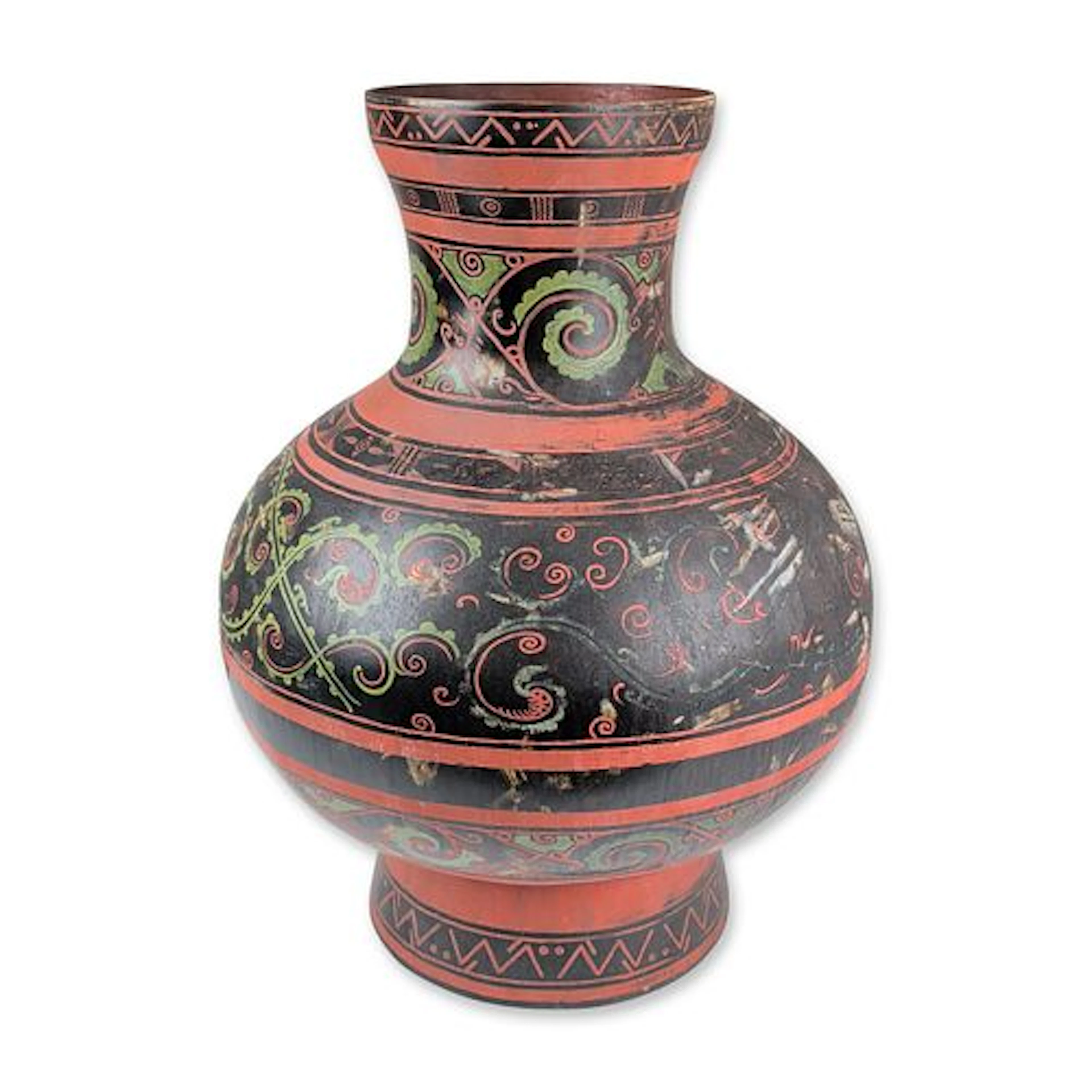 Chinese Export Reproduction Mawangdui Style Painted Lacquer Vase