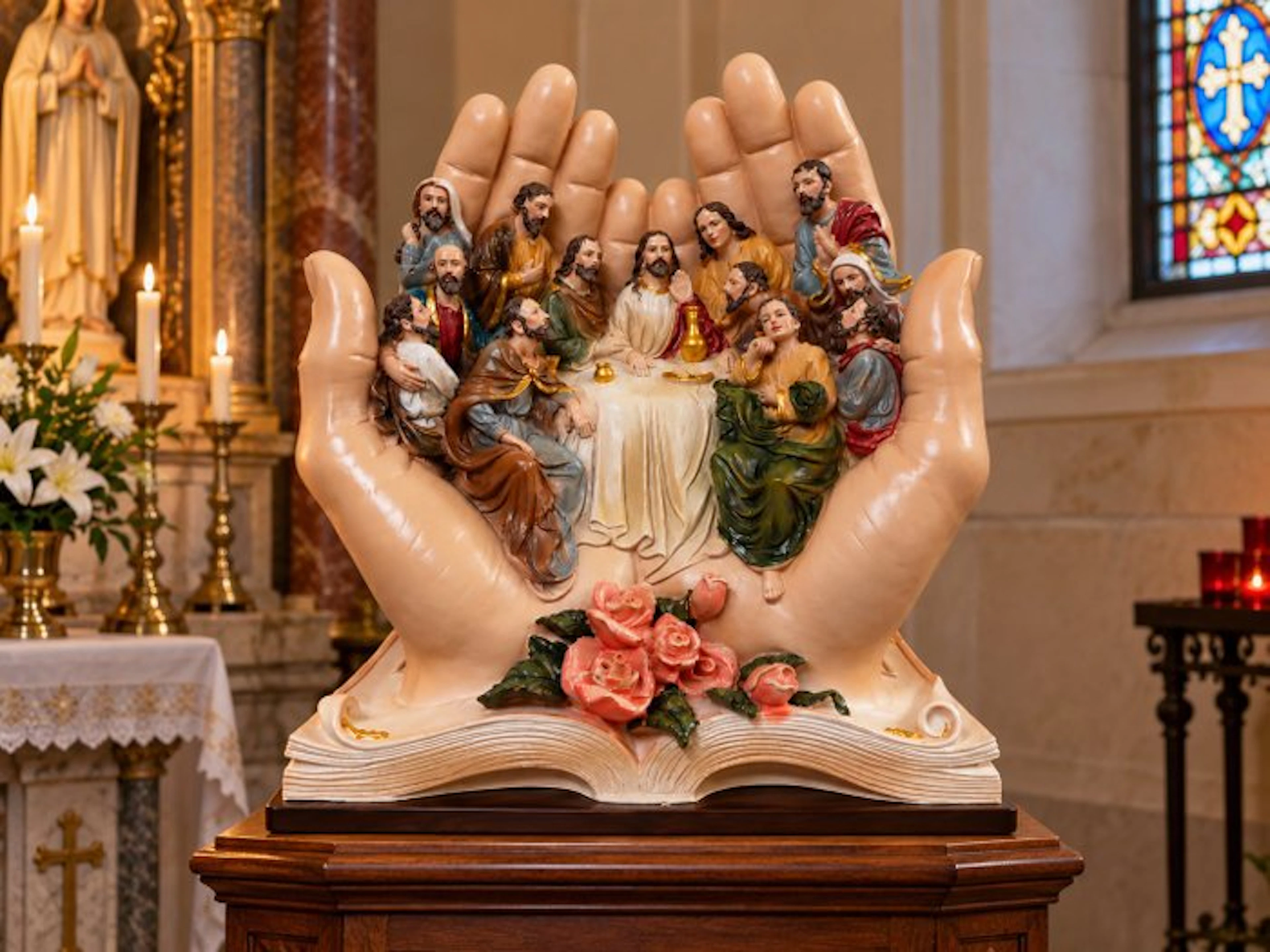 Statue, laatste avondmaal - 34 cm - polyresin