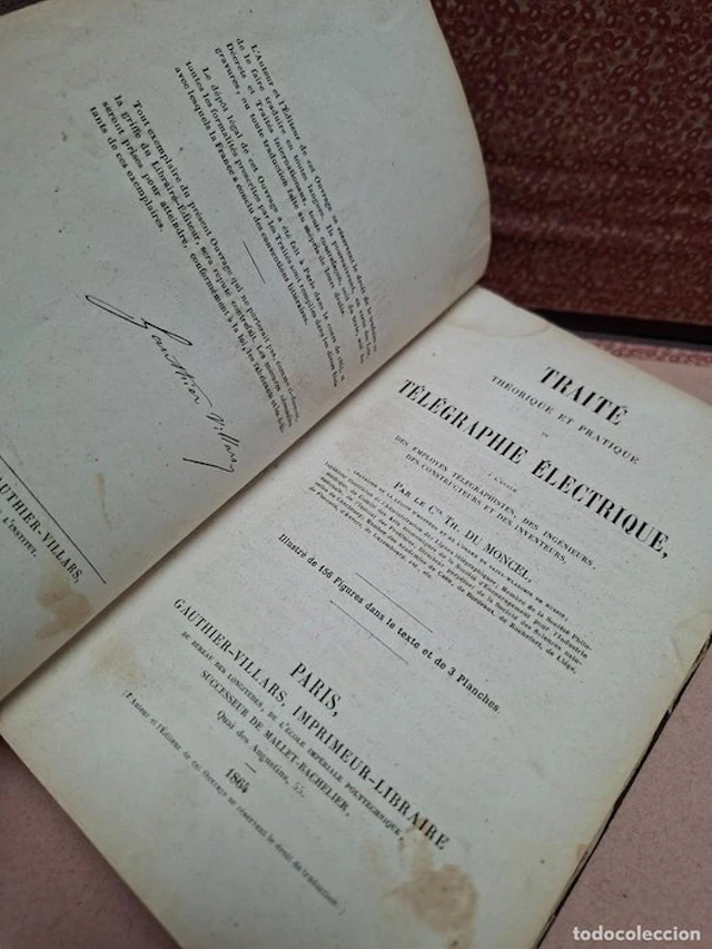 Théodore du Moncel - Du Moncel Tratado de telegrafía eléctrica - 1864