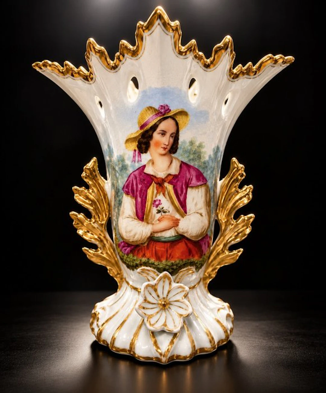 Manifattura Vieux Paris - Vase - Vase with rosettes in...