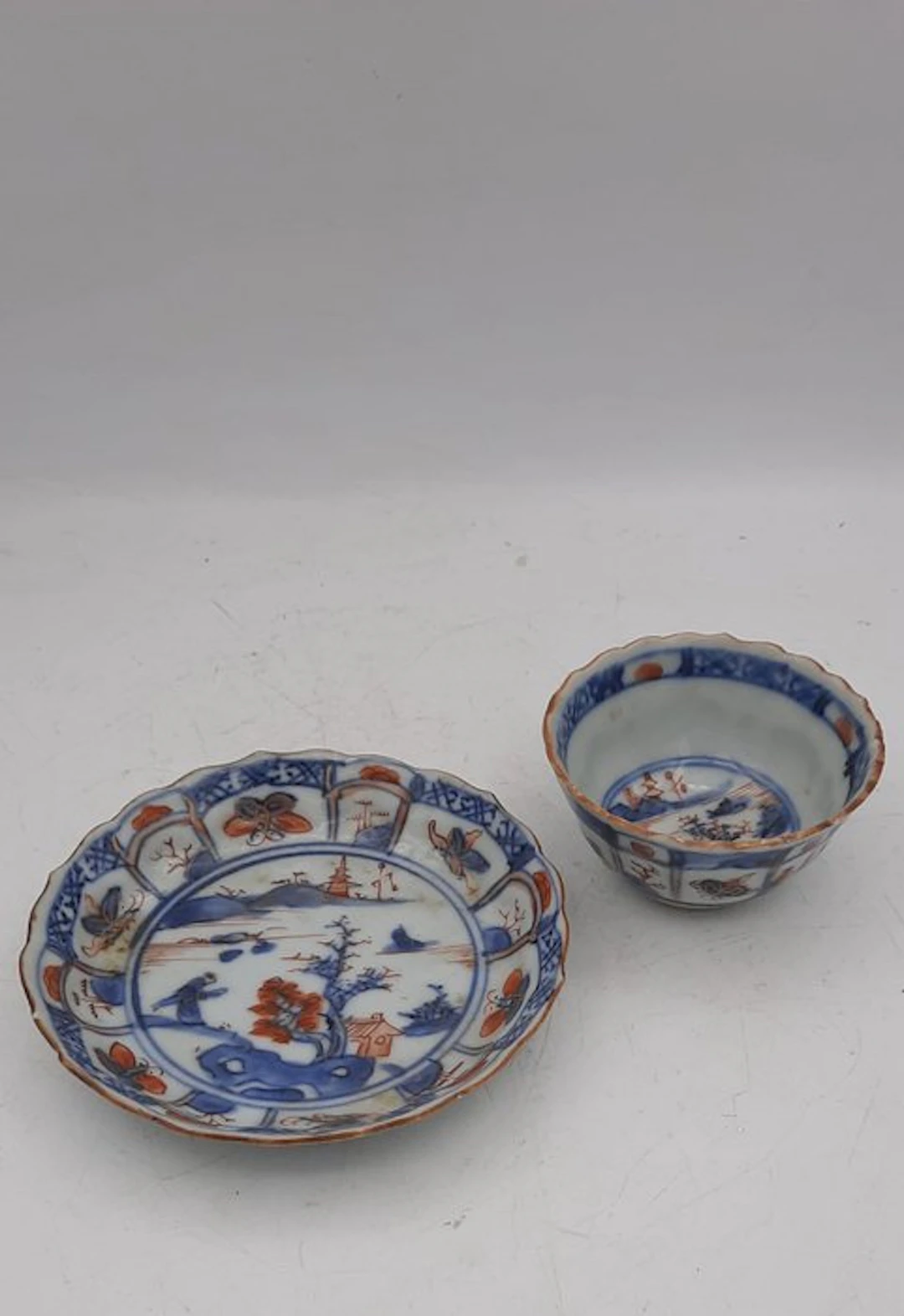 Imari Plate and Bowl - Porcelain - Japan - 18th-century