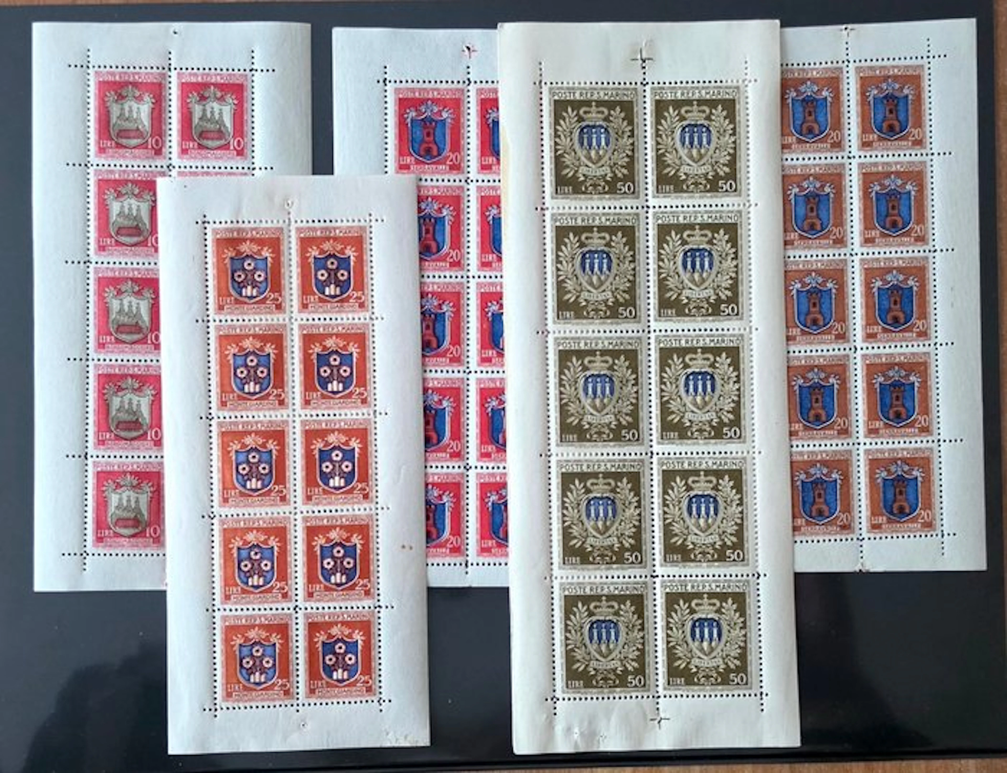 San Marino 1946 - San Marino mini sheets: 5 mint