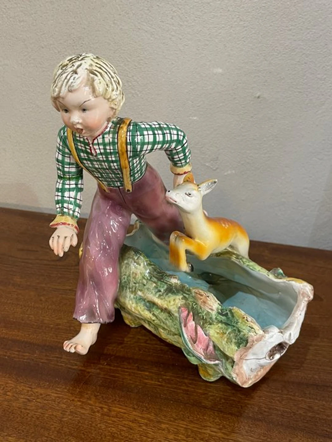 Le Bertetti - Elsa Lagorio - Figure - Giovinetto con cerbiatto - Ceramic