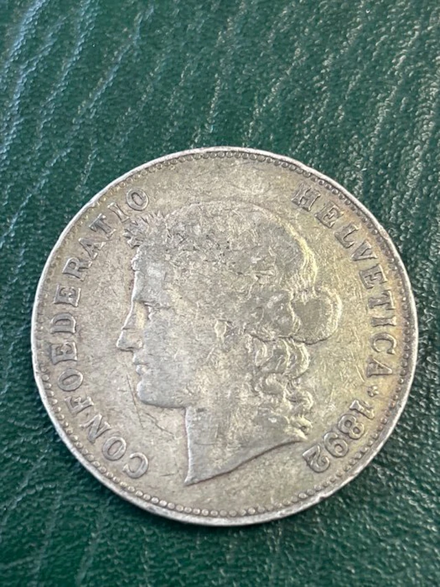 Switzerland. 5 Francs 1892 (No reserve price)