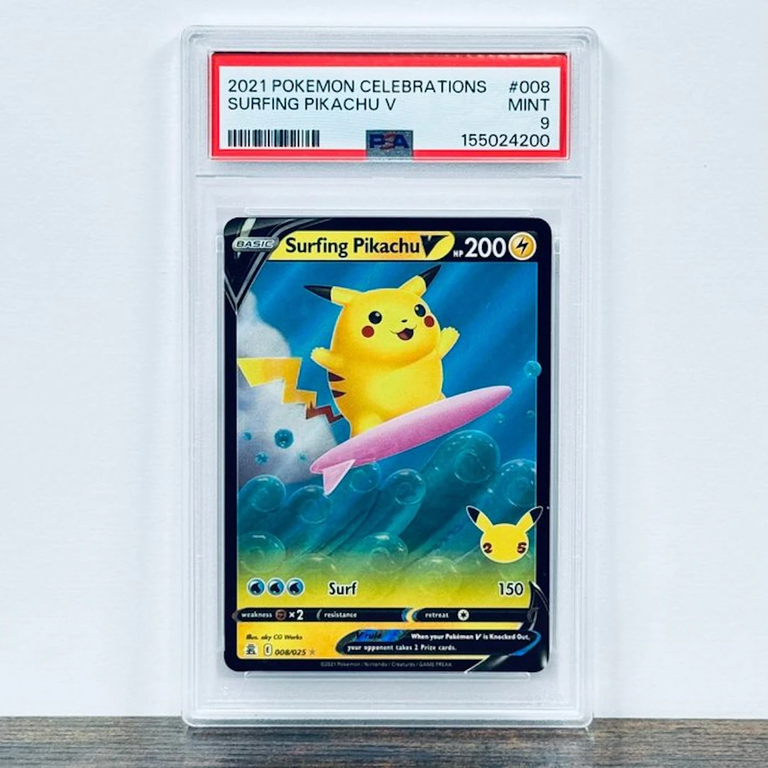 Pokémon Graded card - Surfing Pikachu V 008 – Pokémon - PSA 9
