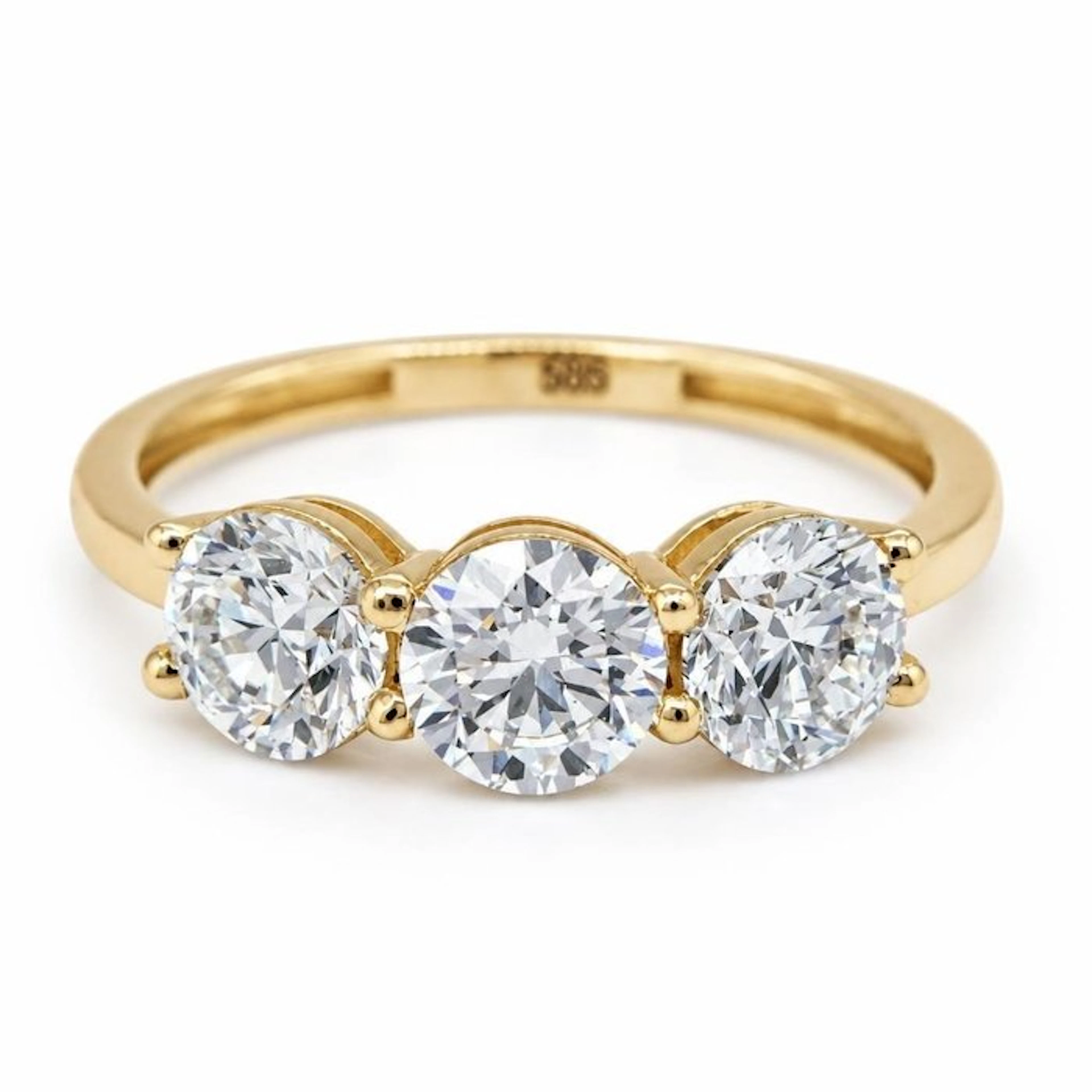 No reserve price - Ring - 14 kt. Yellow gold - 2.26ct. tw. Diamond (Lab-grown)