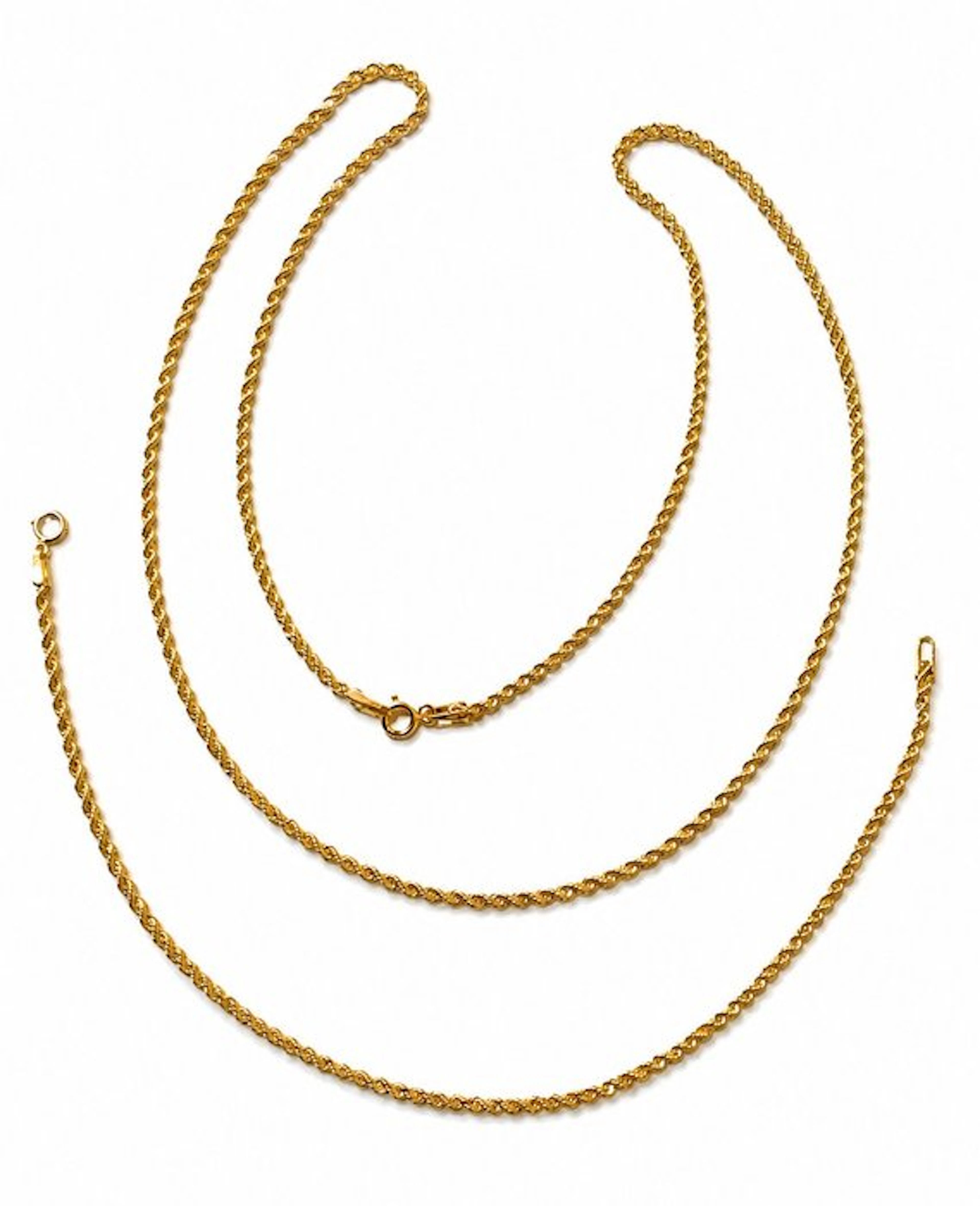 2 piece jewellery set - 18 kt. Yellow gold - 50 cm 1.75 g - 20 cm 0.85 g