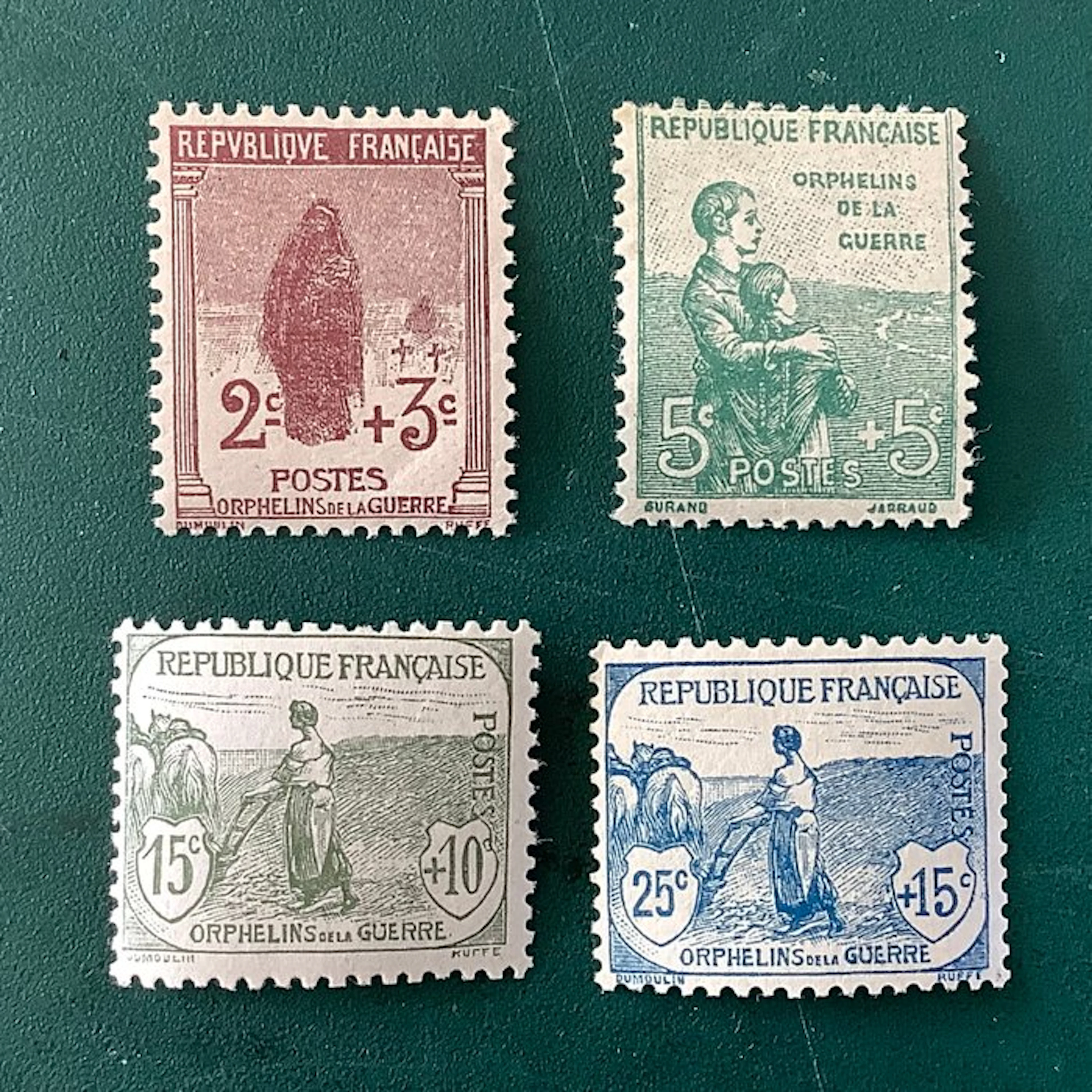 France 1917/1918 - 4 low-value Orphelins de Guerre - MNH - Yvert 148/151