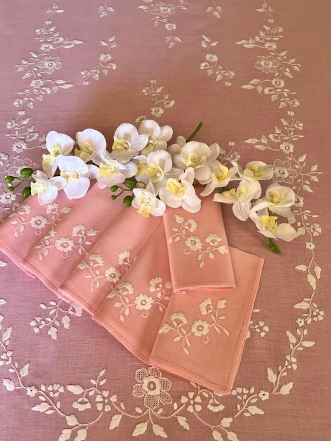 Antique linen tablecloth