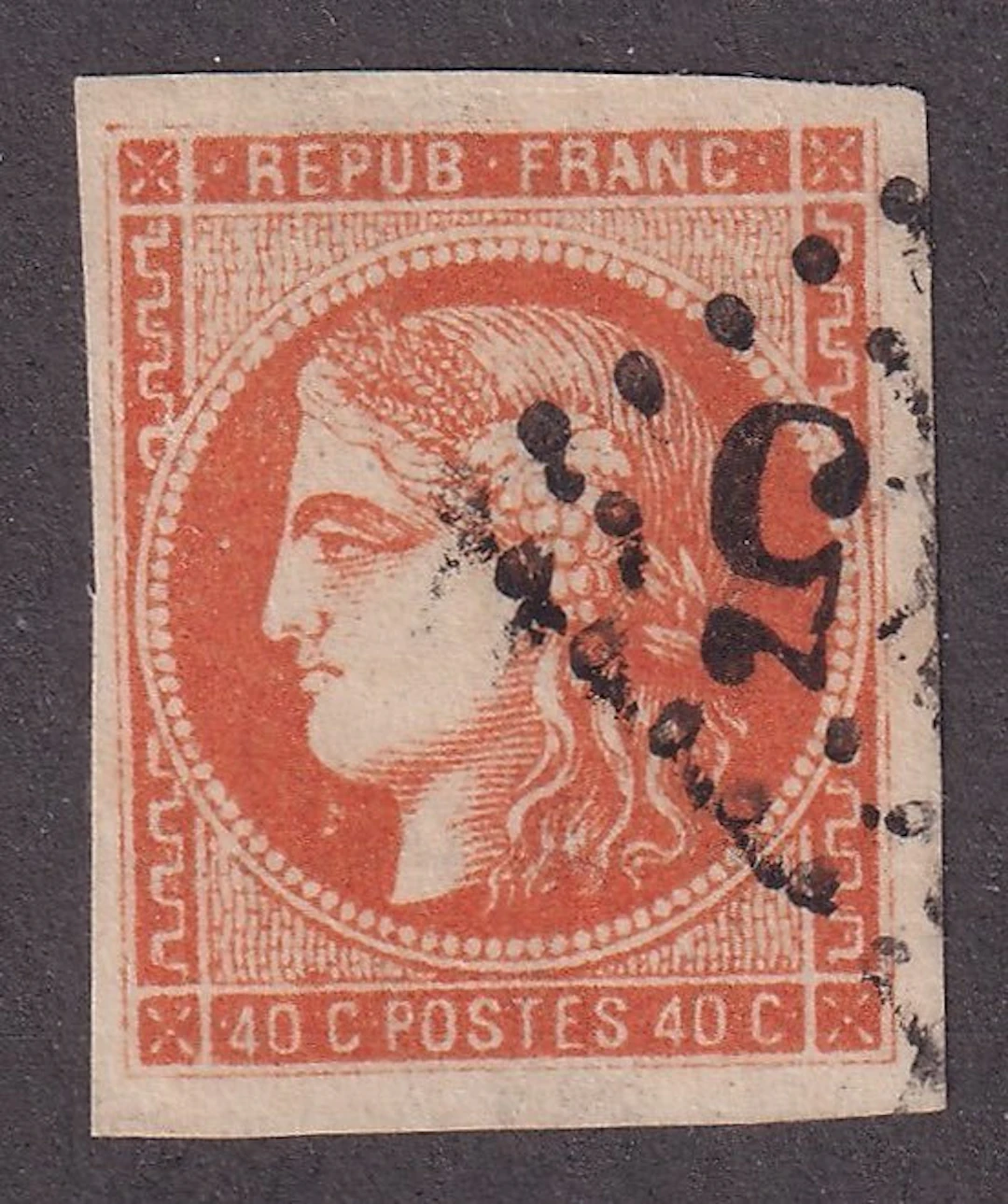 France - 40c orange - TB - Yvert n°48