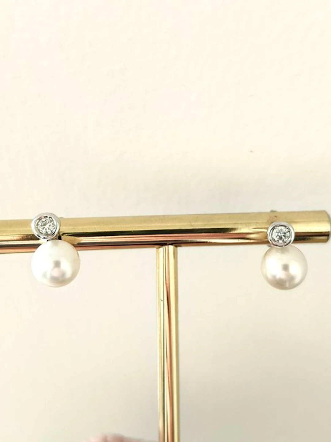 Earrings - 18 kt. White gold Pearl - Diamond