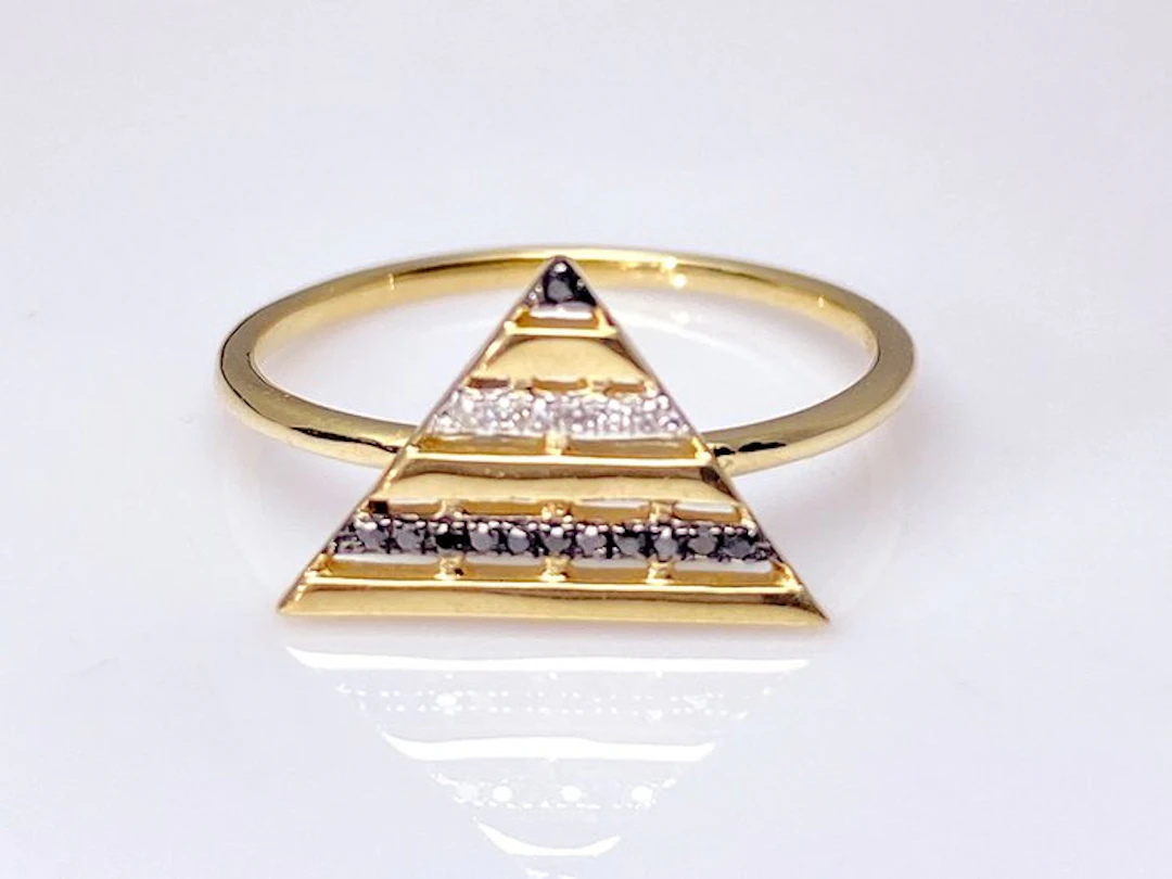 No reserve price - Ring - 14 kt. Yellow gold - 0.05ct. tw. Diamond (Natural)