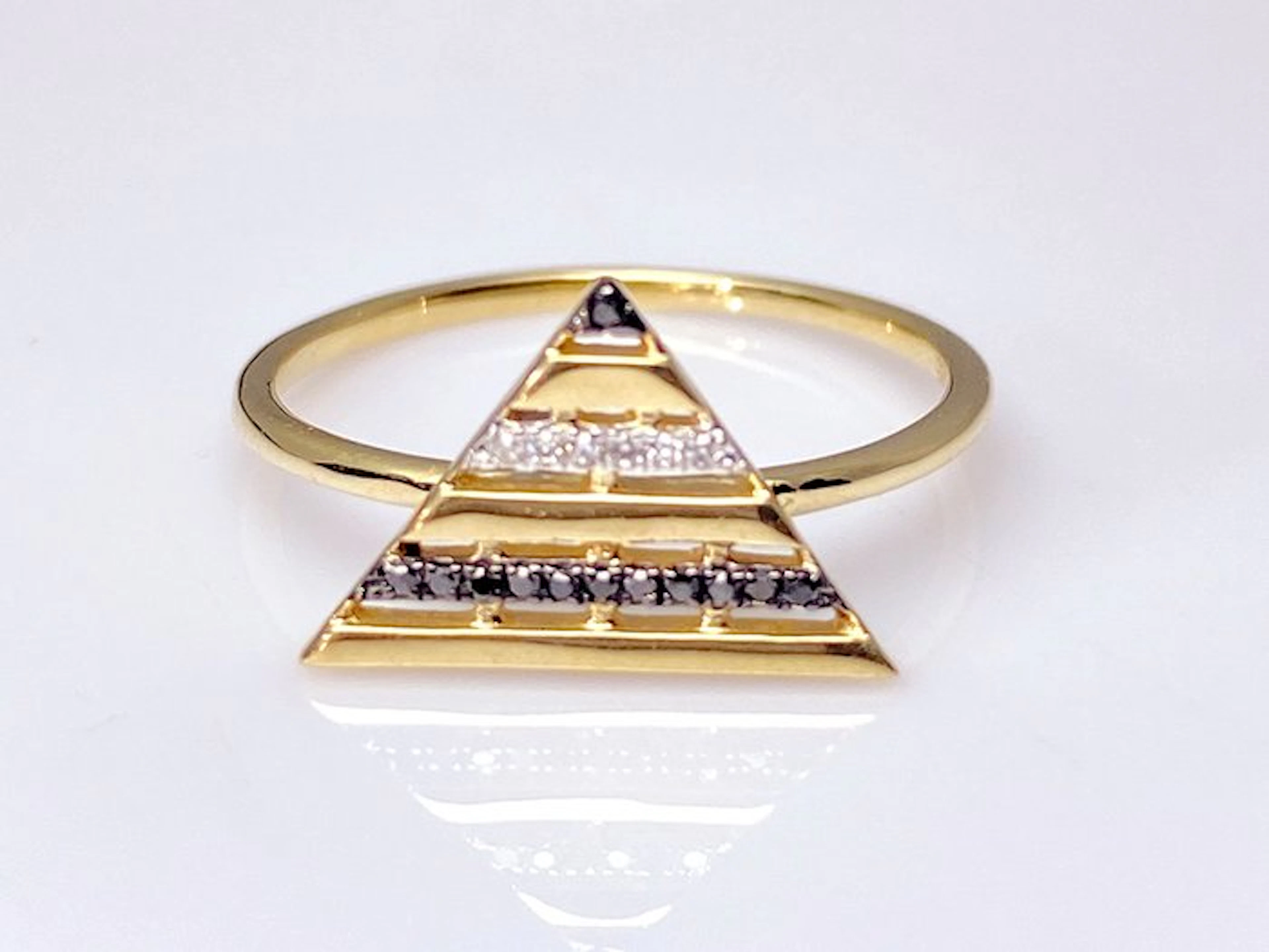 No reserve price - Ring - 14 kt. Yellow gold - 0.05ct. tw. Diamond (Natural)