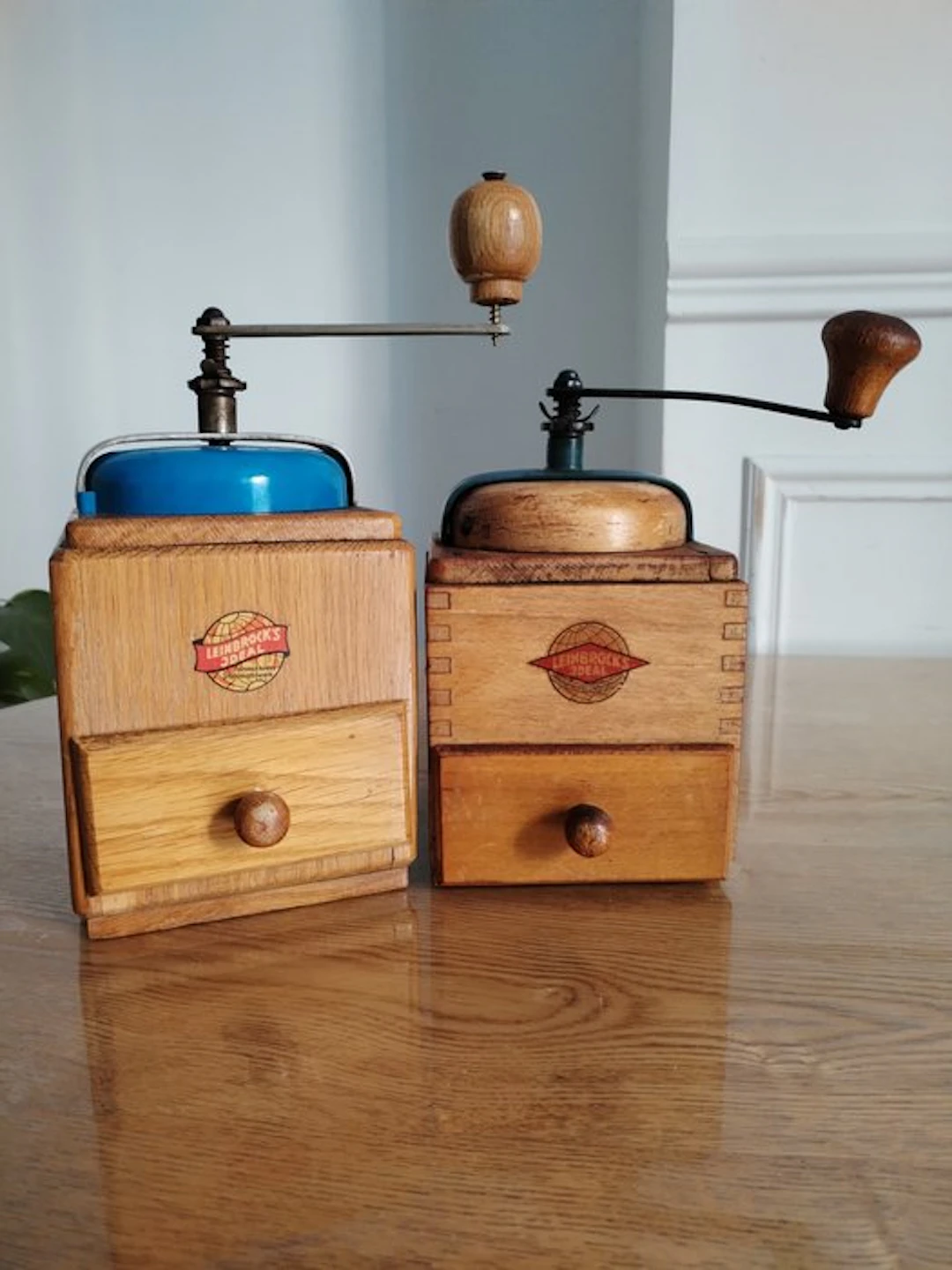 Leinbrock's Ideal - Coffee grinder (2) - Wood, Metal